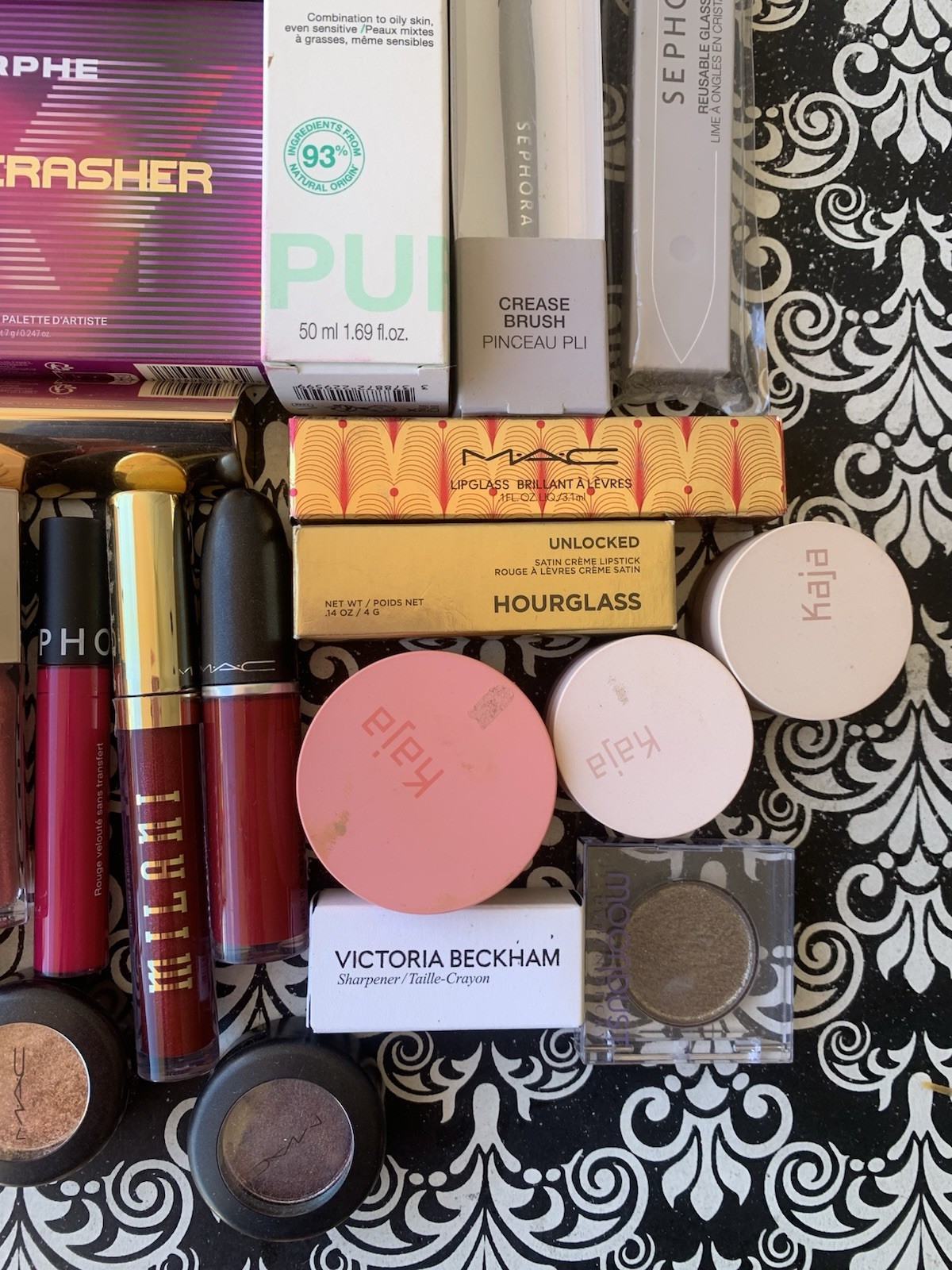 NWT Huge Lot Huda Mac Morphe Hourglass Kosas Fenty Kaja Lip Mascara Eyeshadows