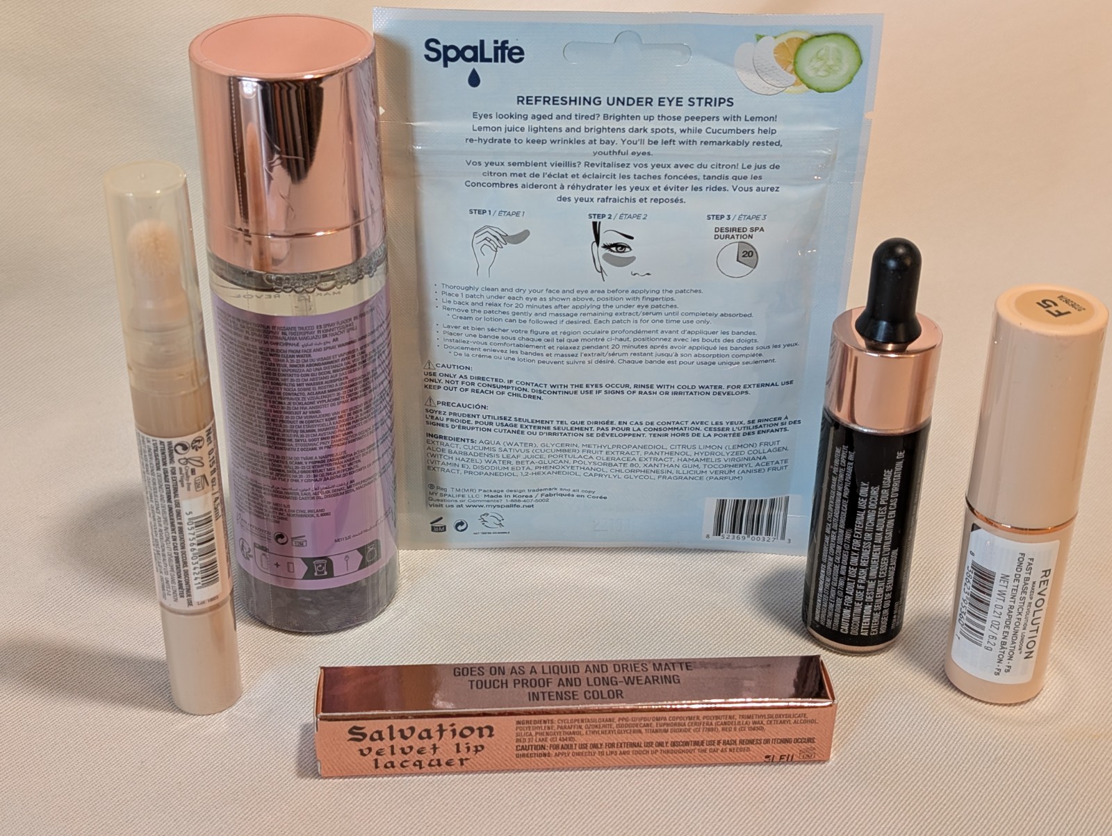 NEW 6 pc beauty lot makeup Amethyst fixing spray highlighter lipstick concealer