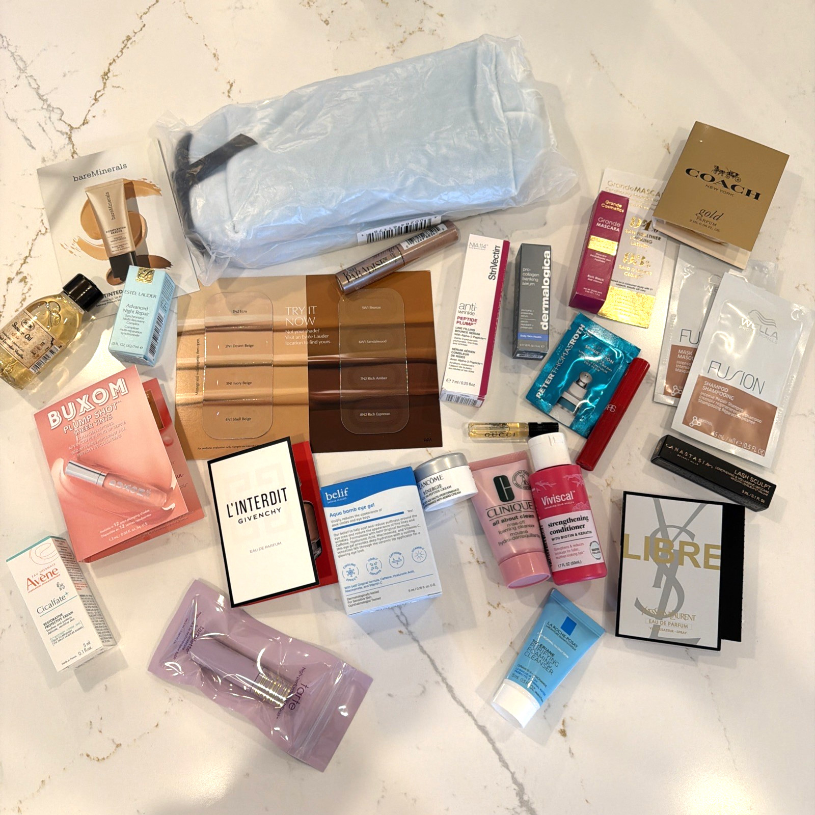 Huge 25+ Beauty Makeup Mascara Skincare Lot Sample & Deluxe Sz Ulta Sephora Bag