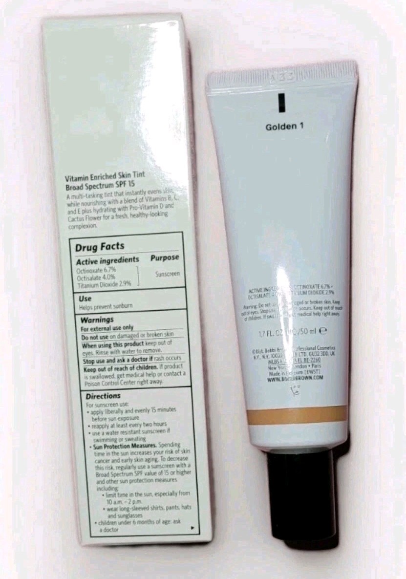Bobbi Brown Vitamin Enriched Skin Tint SPF 15- Golden 1 – 1.7fl.oz /50ml NIB