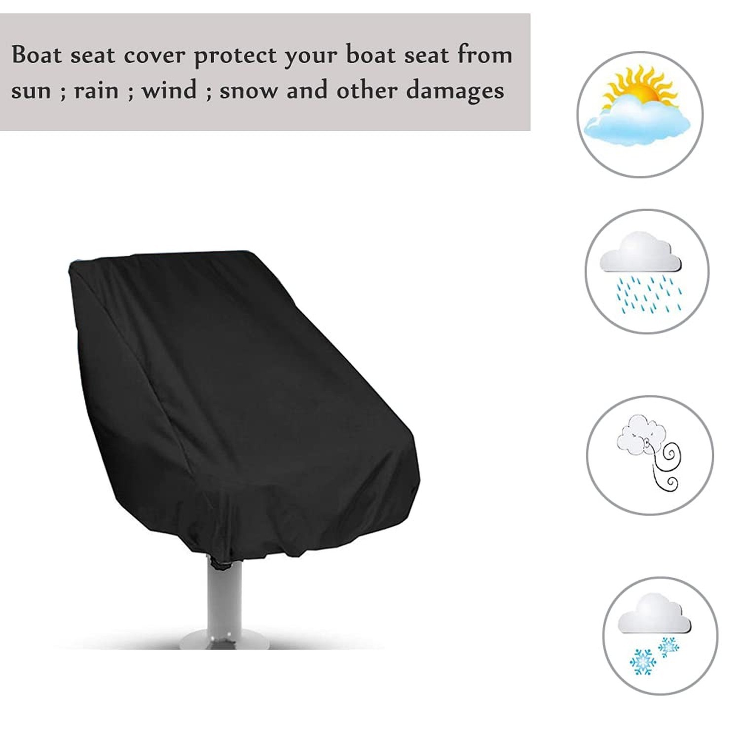 Boat Seat Cover Outdoor Waterproof Pontoon Boat Seats Cover Weather Resistant…
