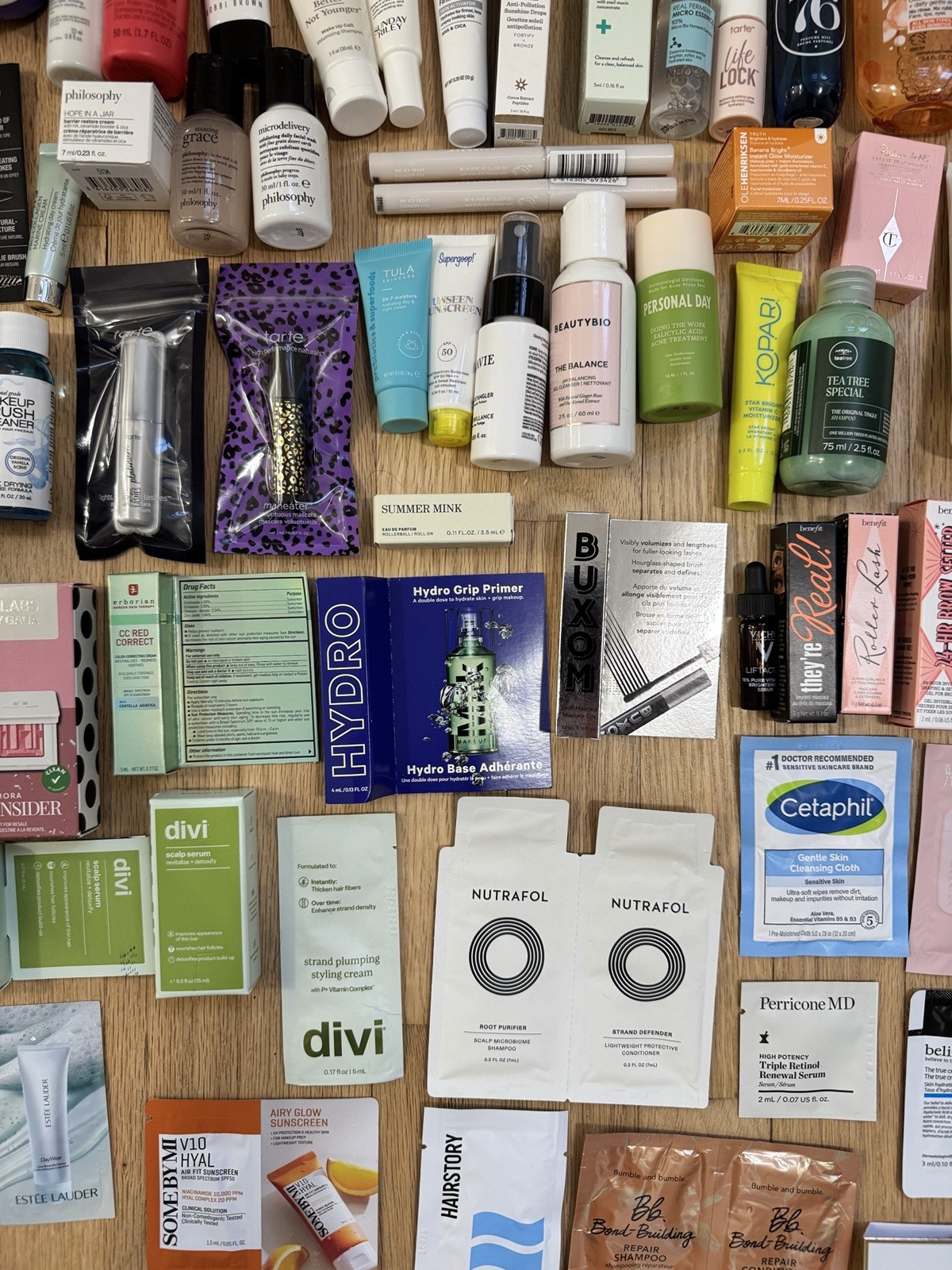 High End Skincare Beauty Cosmetics Makeup Perfume Hair Sample Packets Lot 9 Lbs!