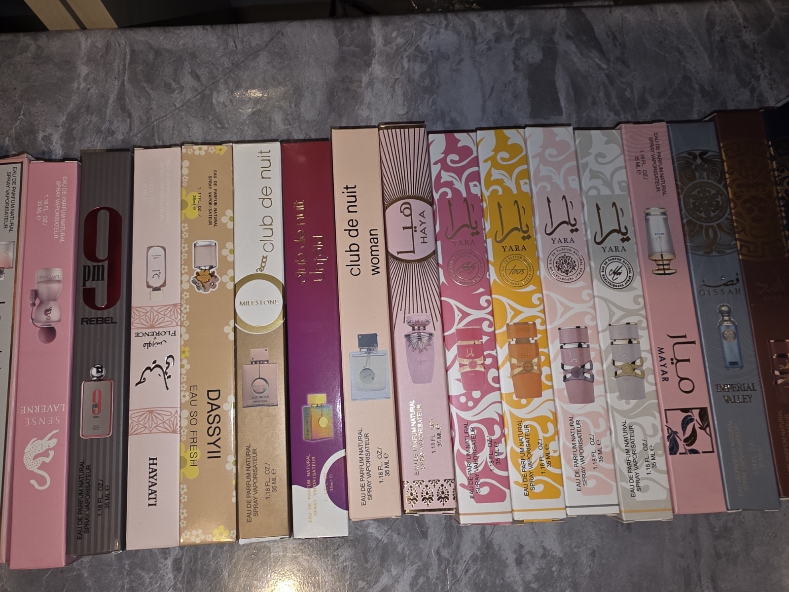 24 pieces YARA, Club de Nuit Perfume Lot 1.17-1.35 FL OZ La Vida Es Bella, Asad