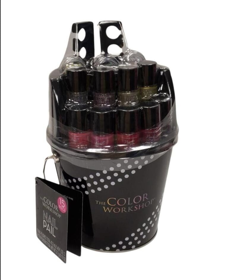 The Color Workshop Nail Pail 15 Piece Nail Polish Gift Set Brand New