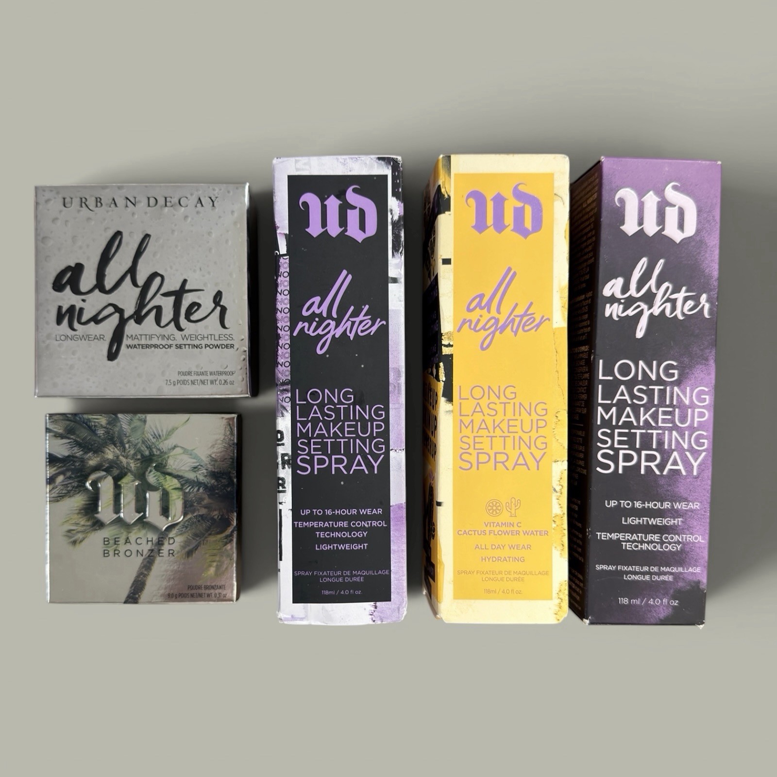 Urban Decay Full Size All Nighter Setting Spray Naked Highlighter Bronzer Lot 9