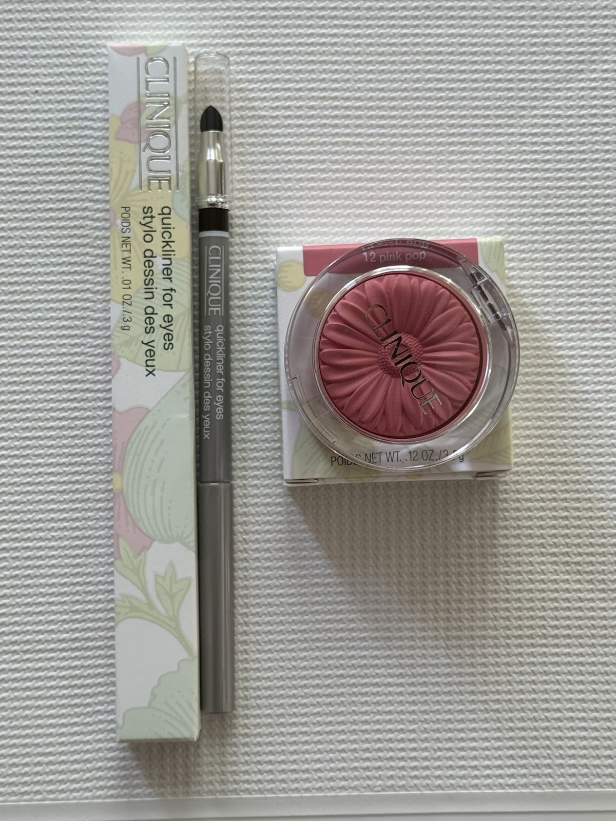 COMBO Quickliner for Eyes Black-Brown 11 + Clinique Cheek Pop Blush 12 Pink Pop