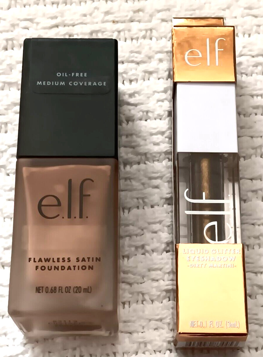 Elf Flawless Satin Foundation 310 Custard Dirty Martini Liquid Eyeshadow Lot