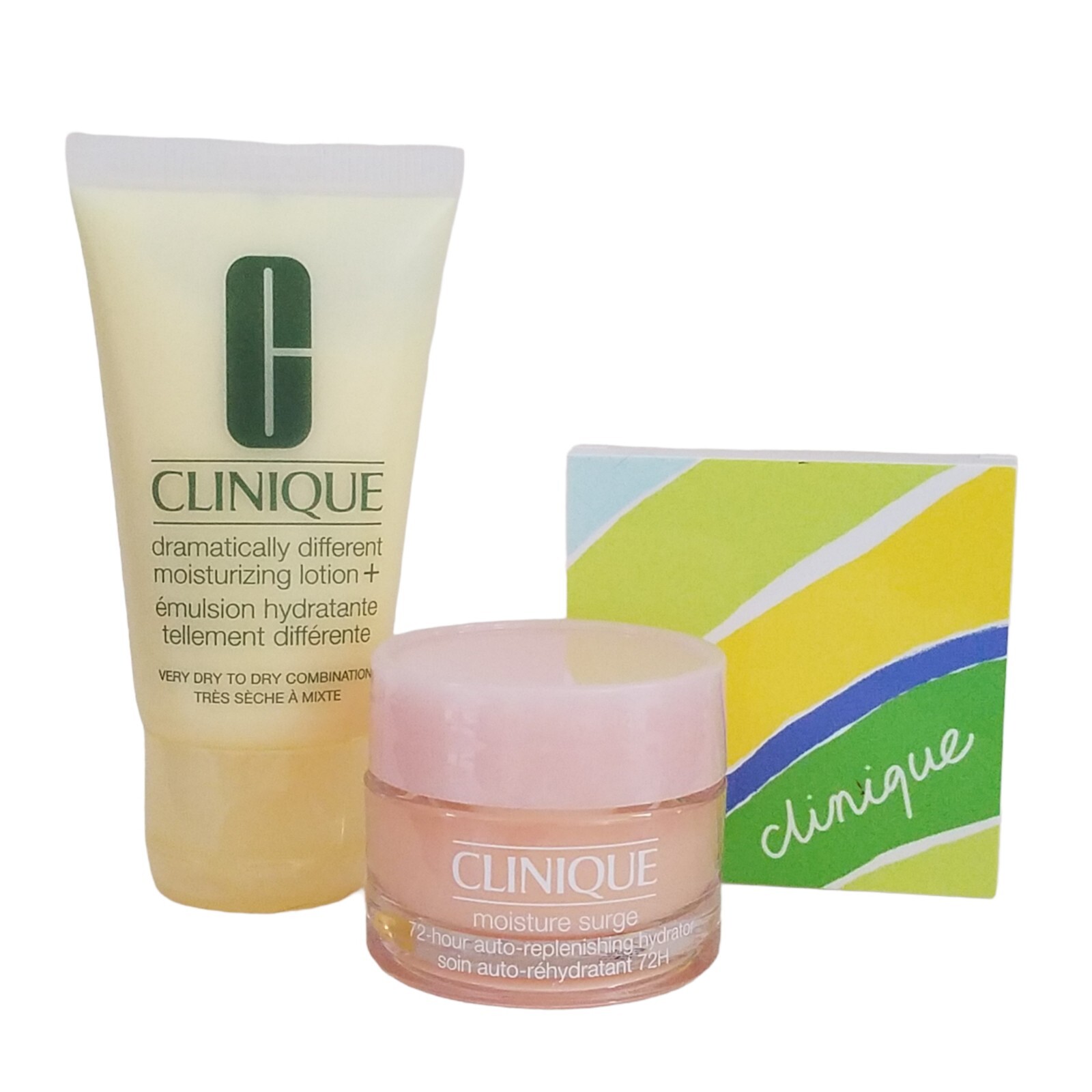 CLINIQUE LOT Dramatically Different Lotion Moisture Surge Eyeshadow Travel Size