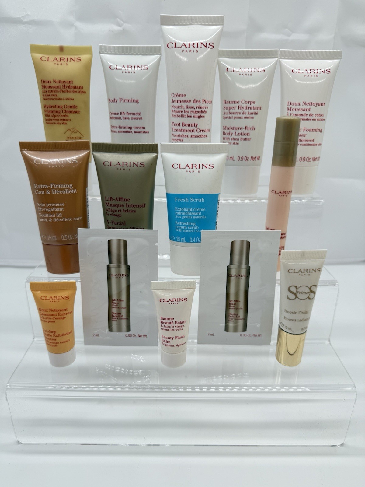 LOT OF 14 CLARINS PARIS HYDRATING MOISTURE GENTLE FOAMING BEAUTY PRODUCTS