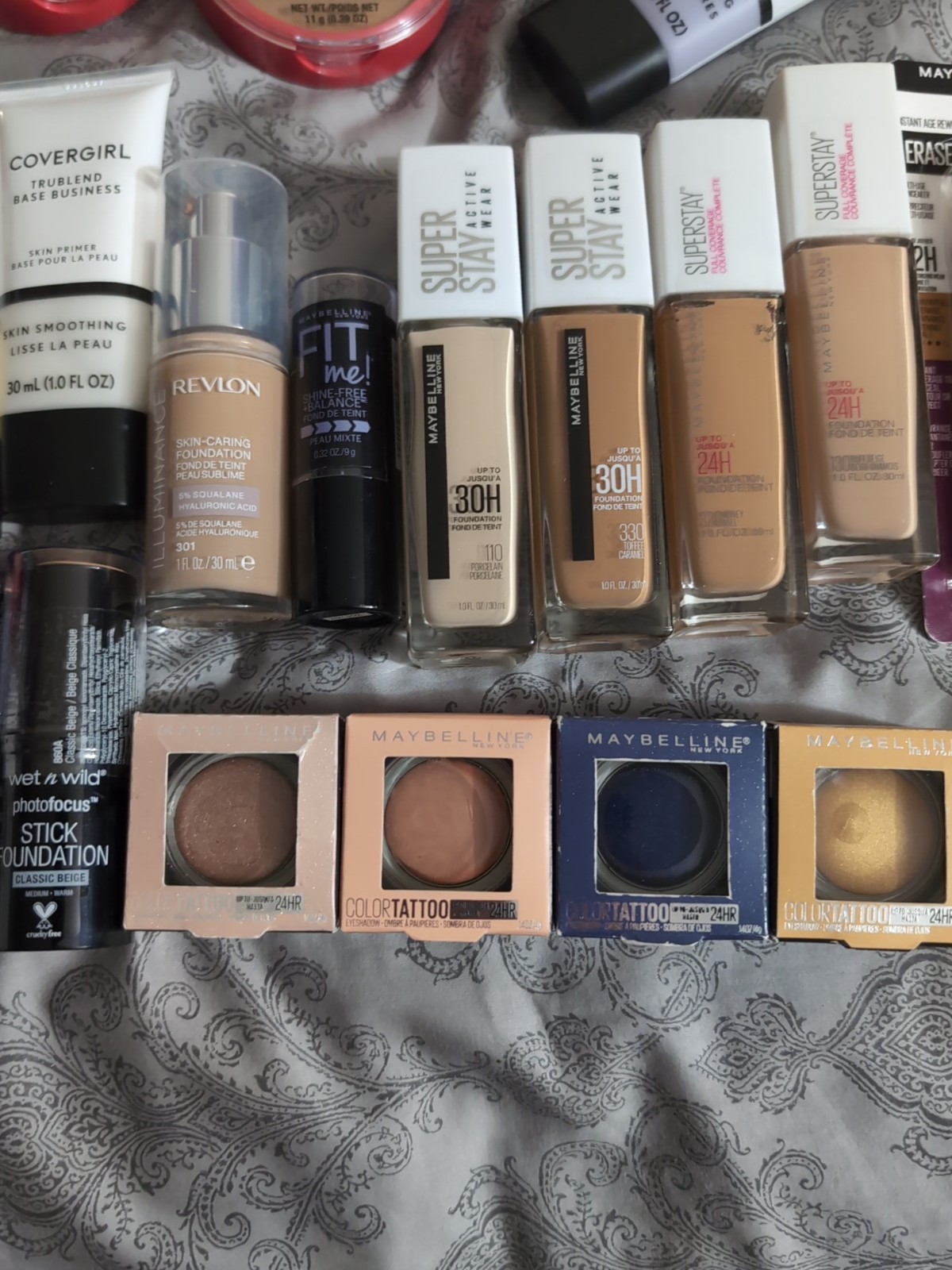 New Mix 33pc Lot Drugstore Makeup CoverGirl Maybelline Revlon Milani + Full Size