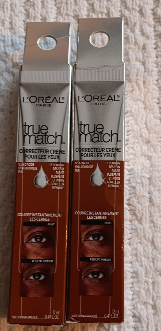 L’Oreal Paris Deep N9-10 Eye Cream Concealer Lot Hyaluronic Acid Depuffer 0.4 oz