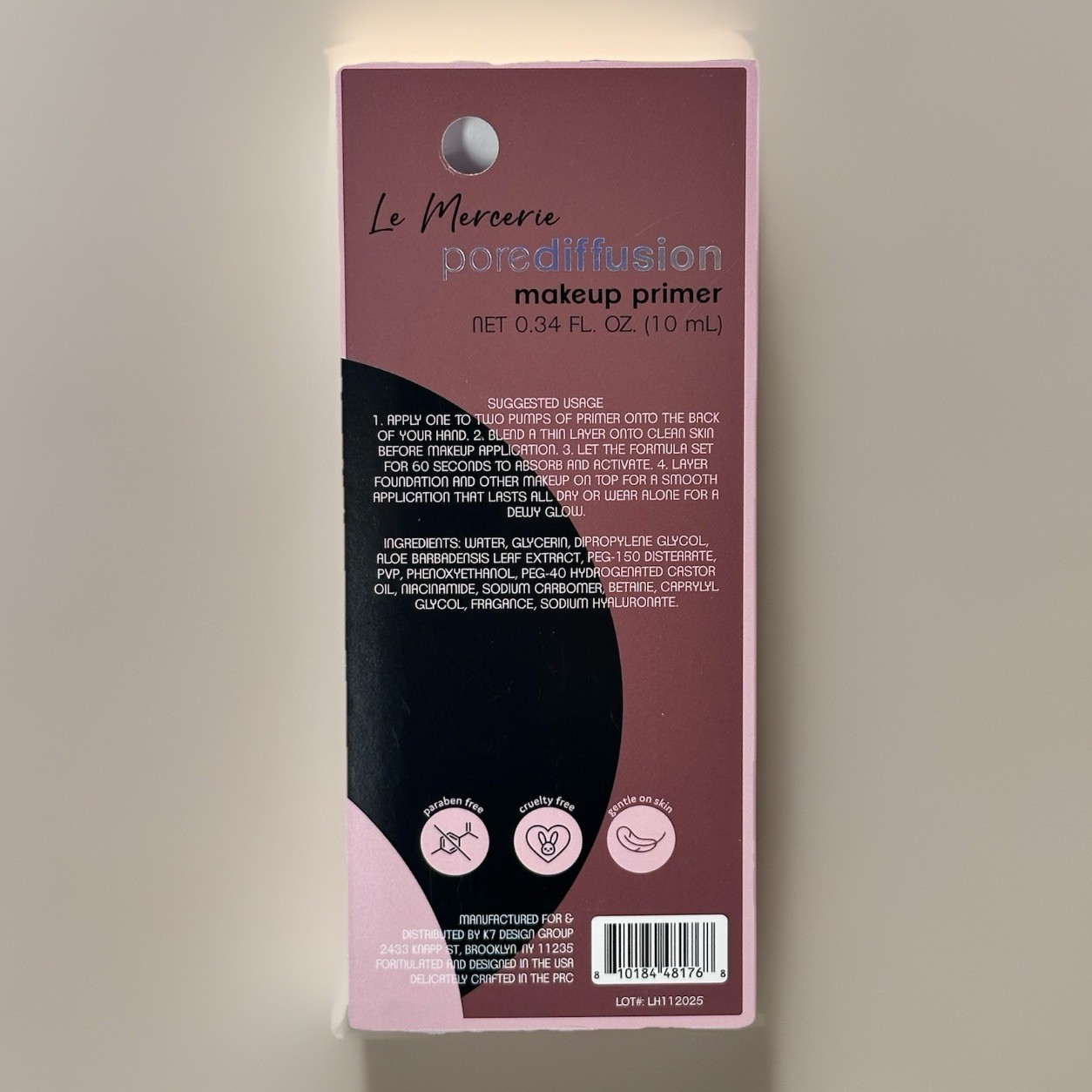 2x Lot Le Mercerie PoreDiffusion Makeup Primer Hyaluronic Acid 0.34oz