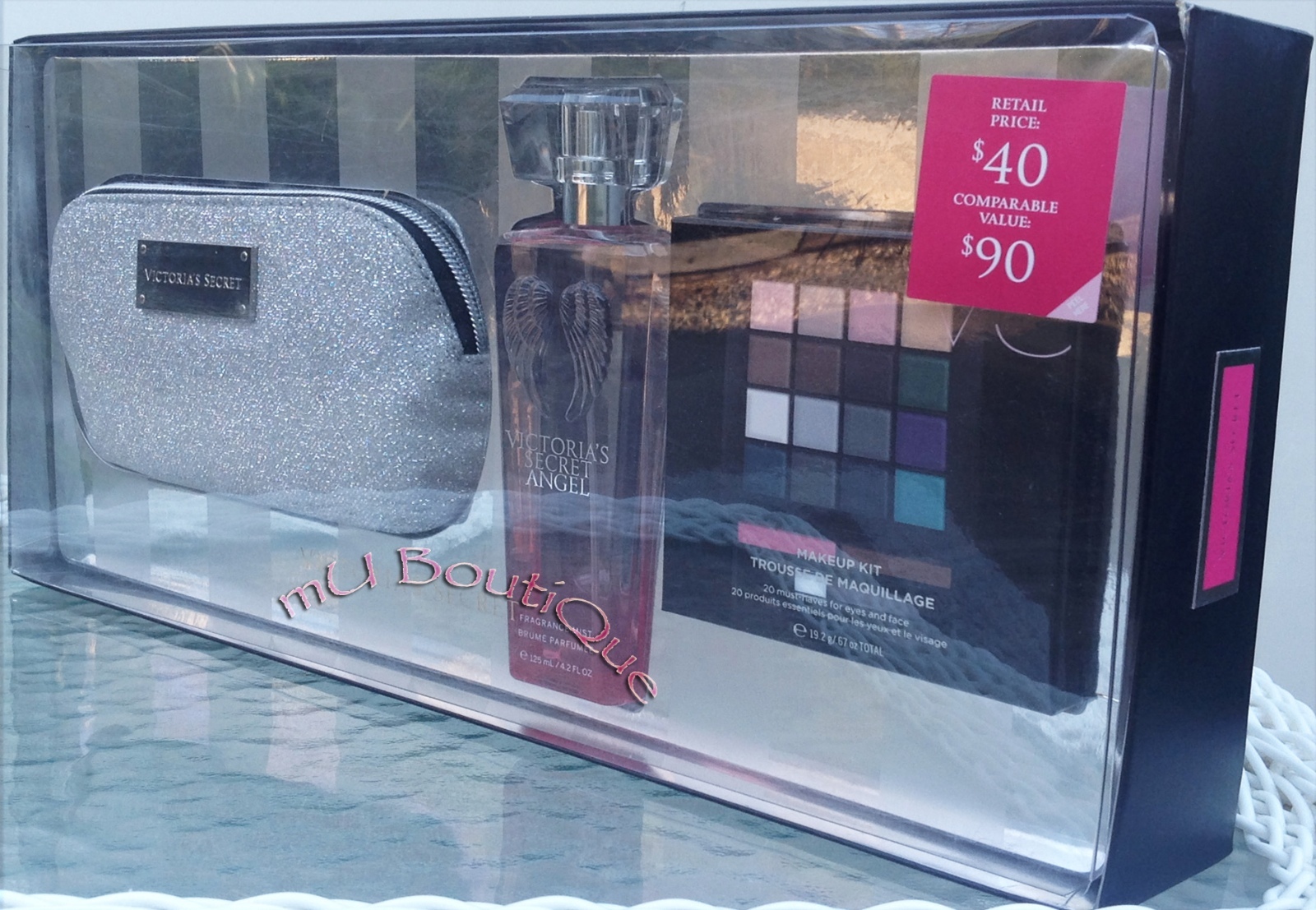 1 VICTORIAS SECRET ANGEL HEAVENLY ULTIMATE MAKEUP MIST POUCH GIFT BAG SET KIT