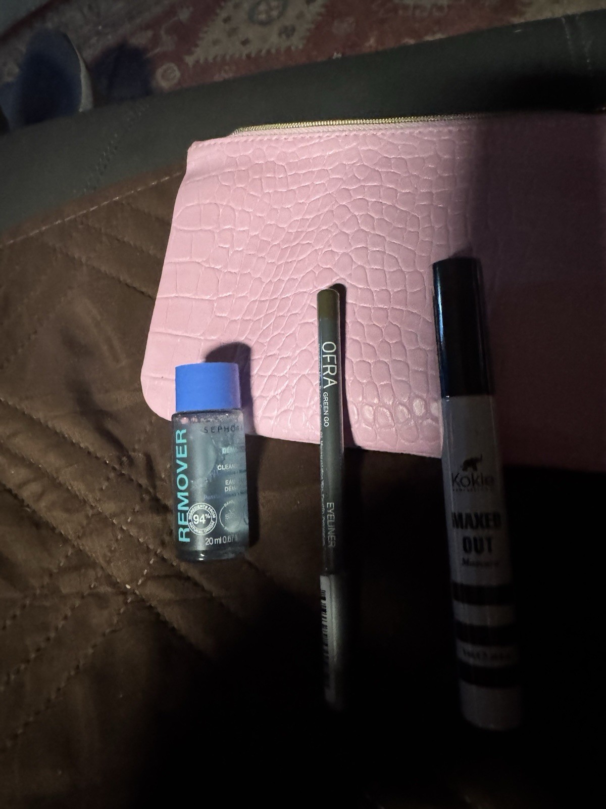 NEW SEPHORA MAKE UP REMVR, OFRA GRN EYELNR, KOKIE MASCARA BLK + BAG