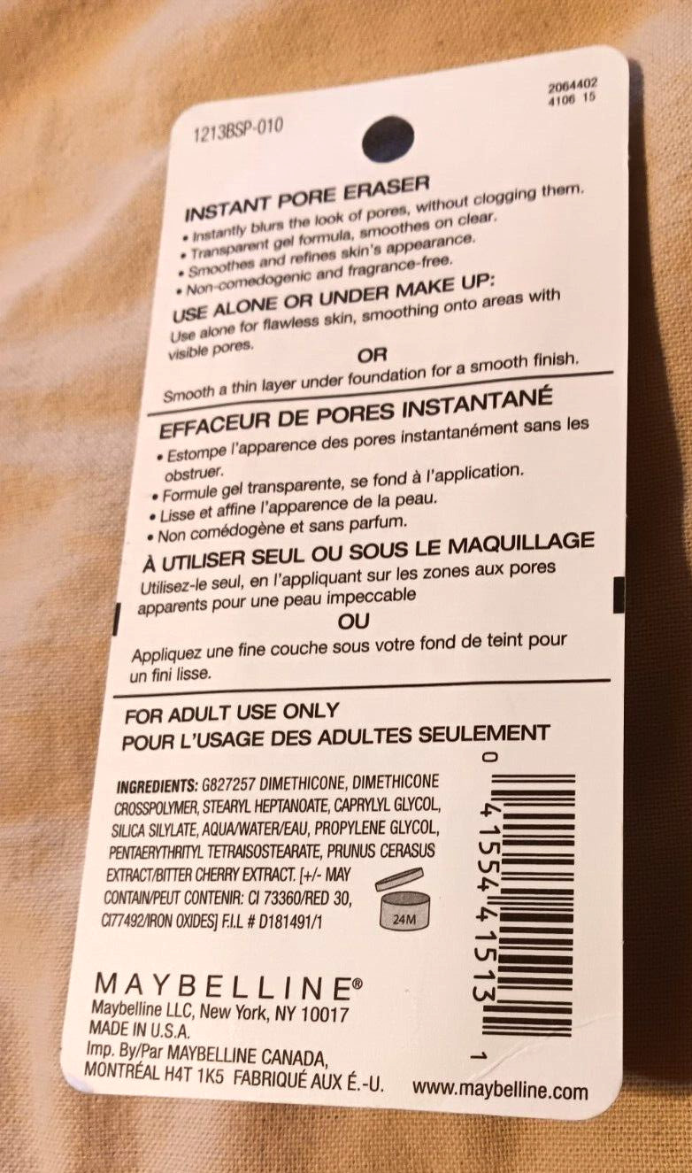 Maybelline #360 Mocha Fit Me Foundation Clear Baby Skin Instant Pore Eraser Lot