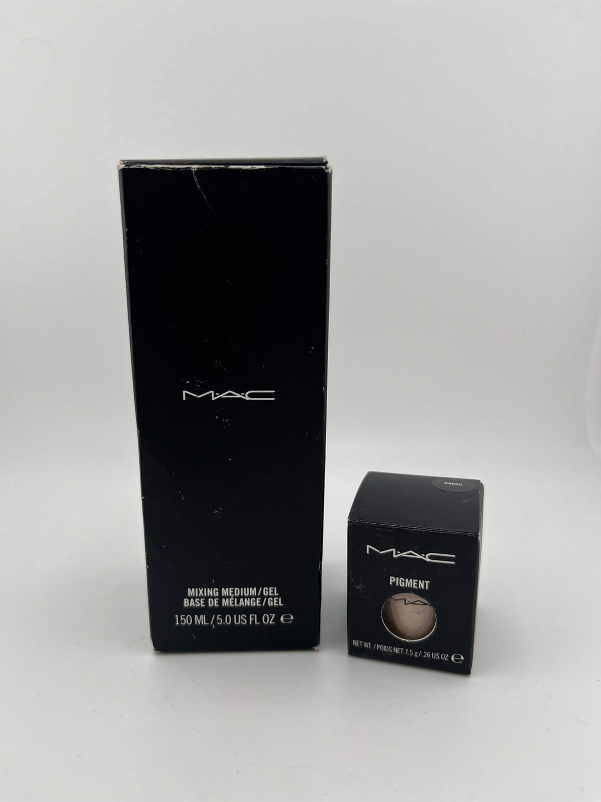 HTF-M·A·C Pigment-NAKED-Loose Pigment Jar + MIXING MEDIUM GEL. OG Pro formulas!
