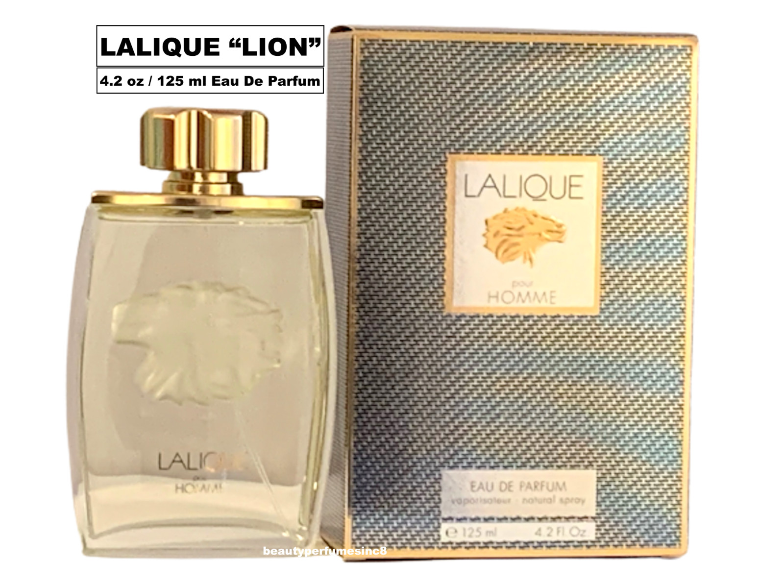 Lalique “Lion” Pour Homme 4.2 oz / 125 ml Eau de Parfum Spray, For Men’s Perfume
