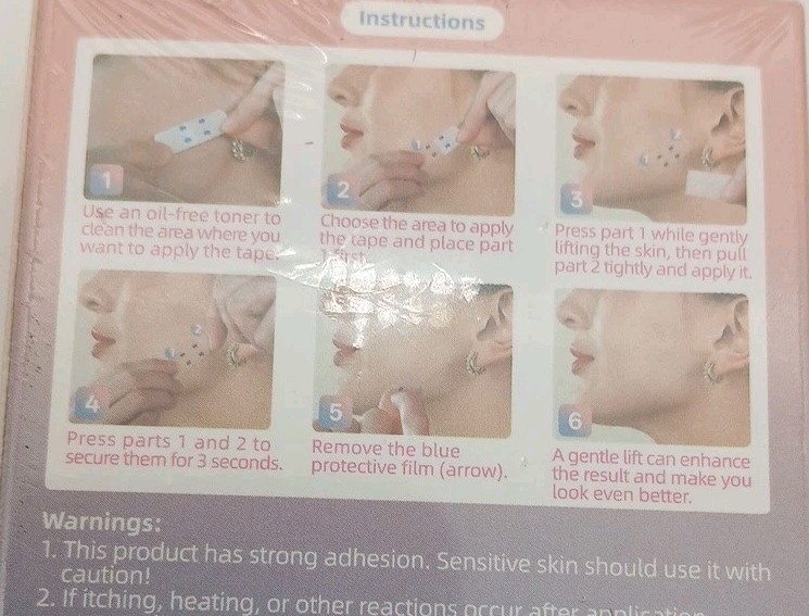 120 Pcs Invisible Face Lift Tap Strong Adhesion, Breathable V-LineLifting Strips