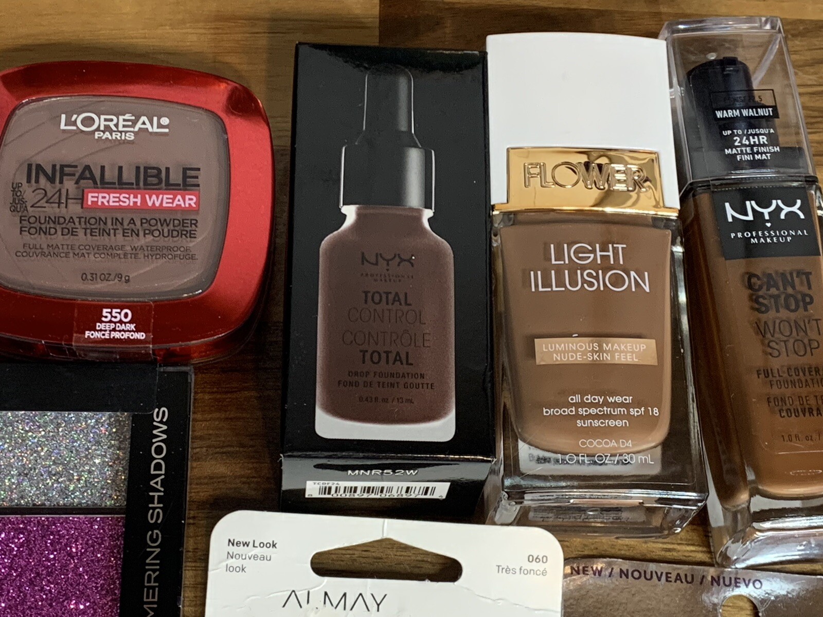 Lot of 26 Makeup DEEP SKIN TONE L’Oreal Maybelline Revlon Wet n Wild SEALED NEW