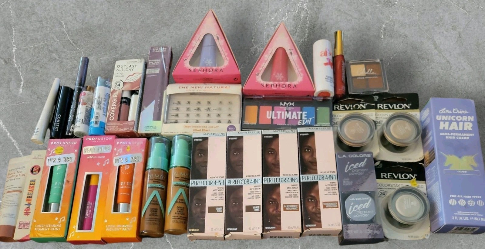 Large NEW makeup lot bundle assorted Almay Nyx Sephora Revlon And More