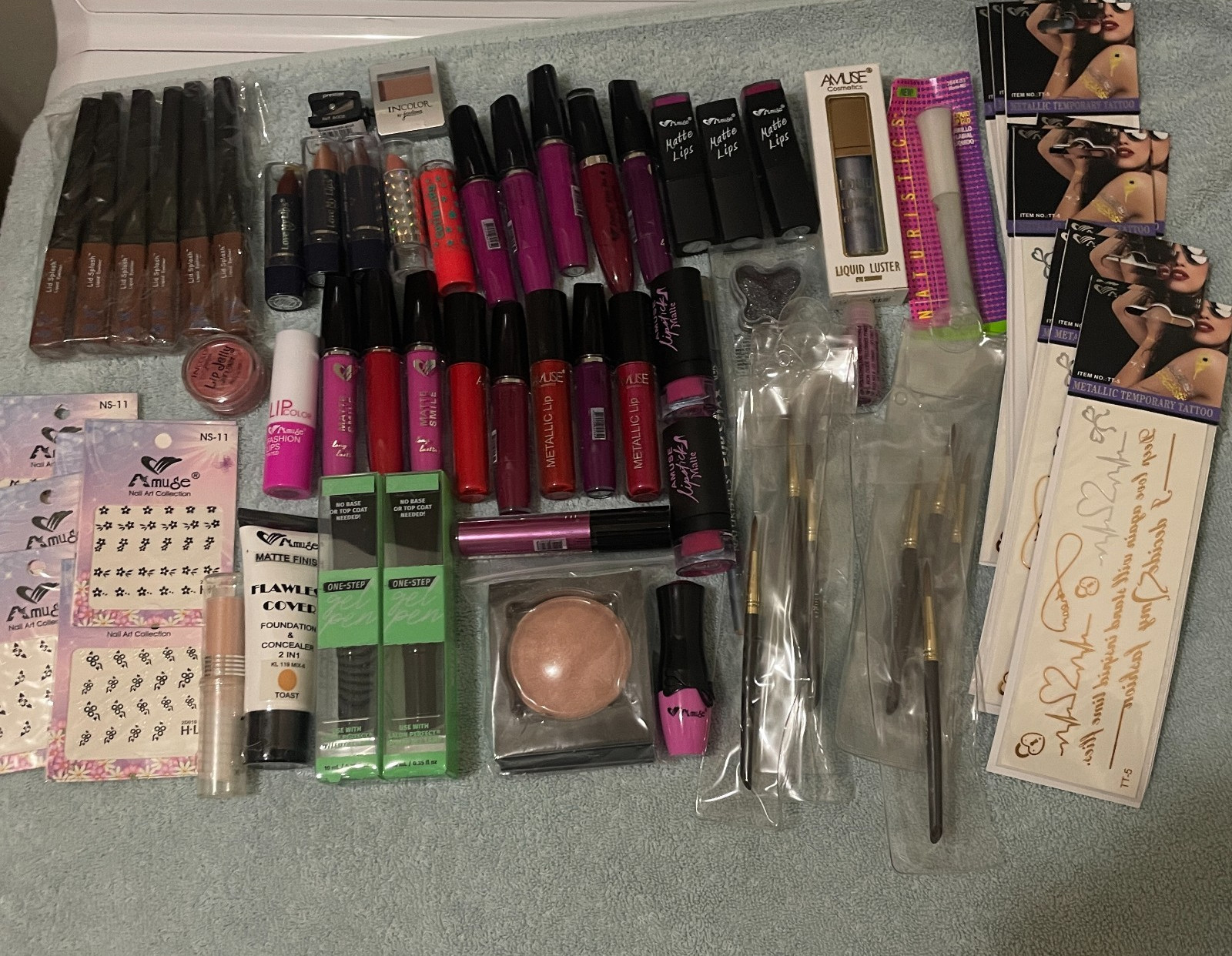 75 Pc New Makeup Lot Lip Gloss Lipstick Nail Art Cosmetics Bundle Resale Bulk