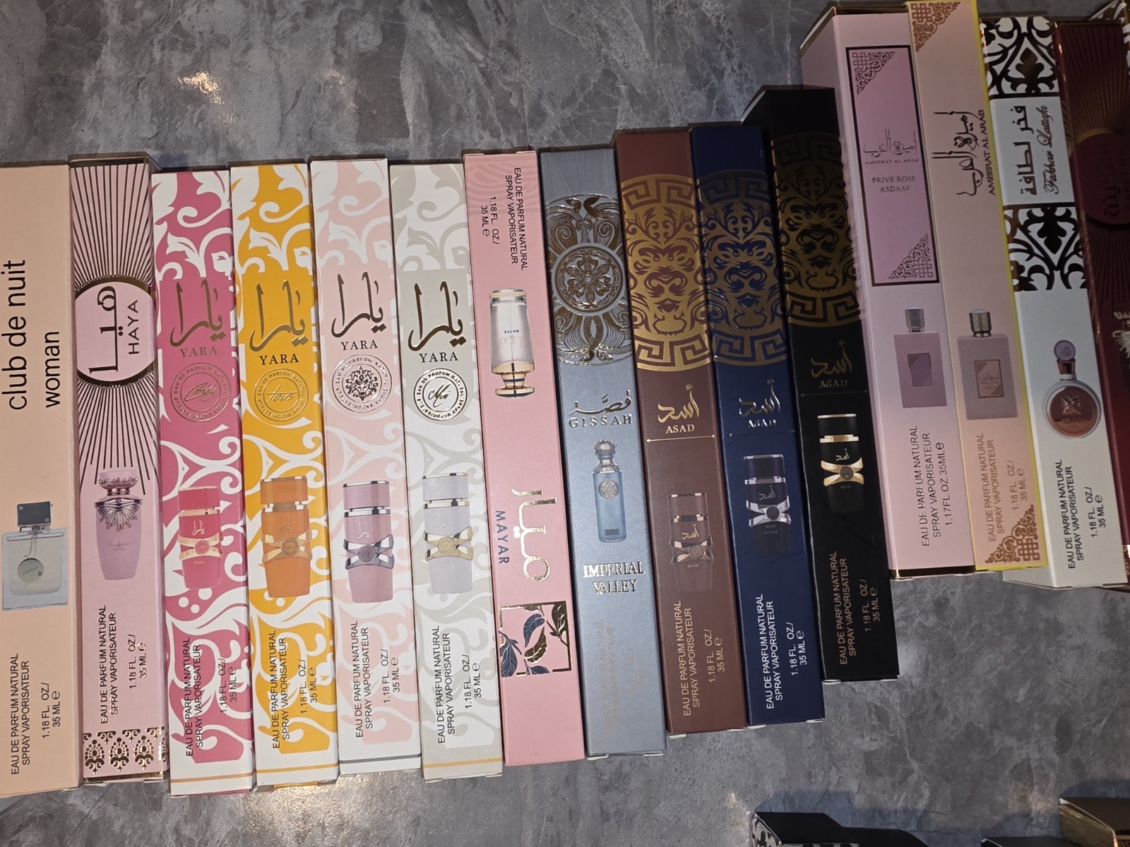 24 pieces YARA, Club de Nuit Perfume Lot 1.17-1.35 FL OZ La Vida Es Bella, Asad