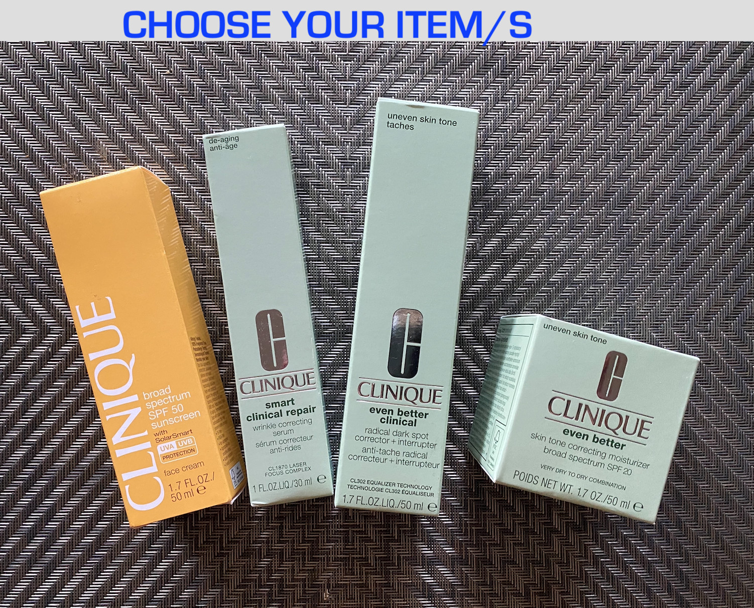 CLINIQUE SKIN CARE FOR FACE – CHOOSE YOUR ITEM/S