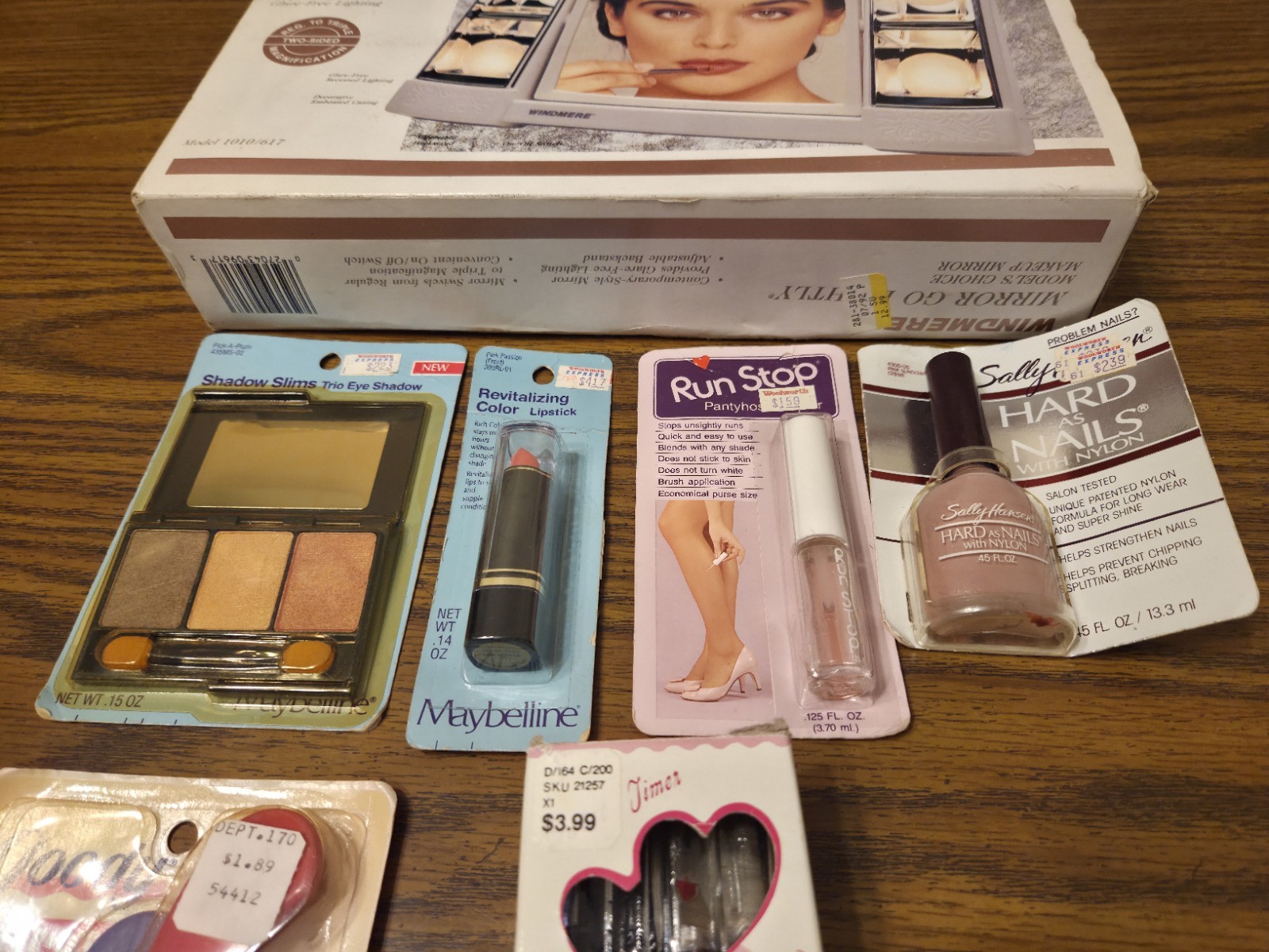 Vintage Makeup Mirror Lip Stick Nail Polish Brush Lot of 7 New Sealed Rare Items