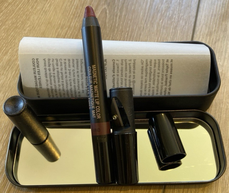 Makeup Bundle – Lancôme Lipstick, Blush-Nudestix Lip Pencil & Case, Travel Bag