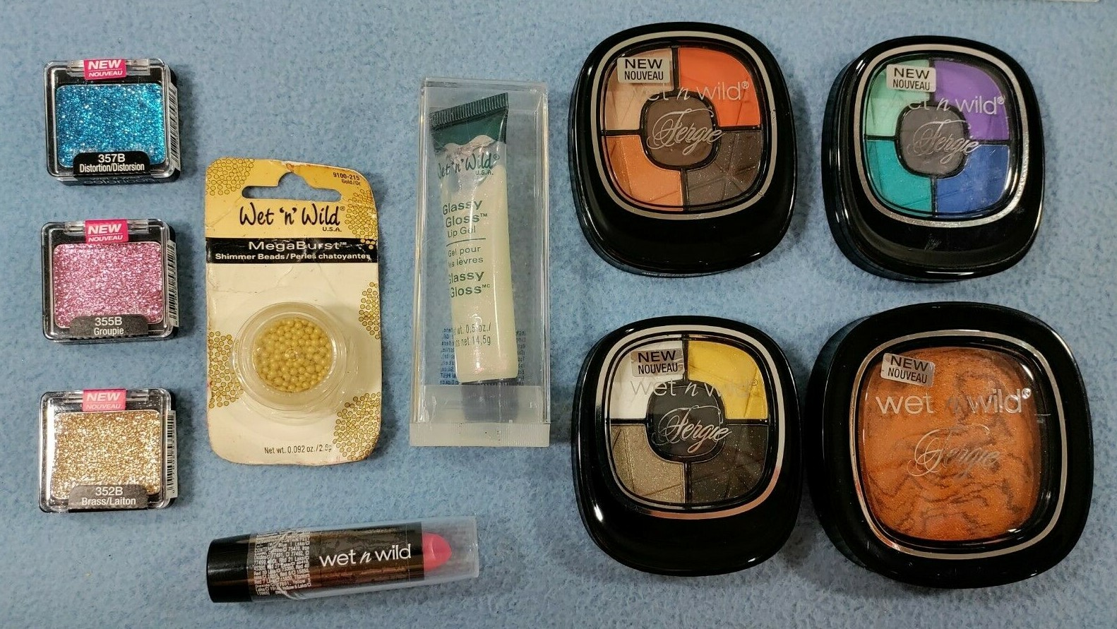 NEW LOT OF 10 MIXED WET N WILD MAKEUP FERGIE EYE SHADOW PALETTES LIPSTICK & MORE