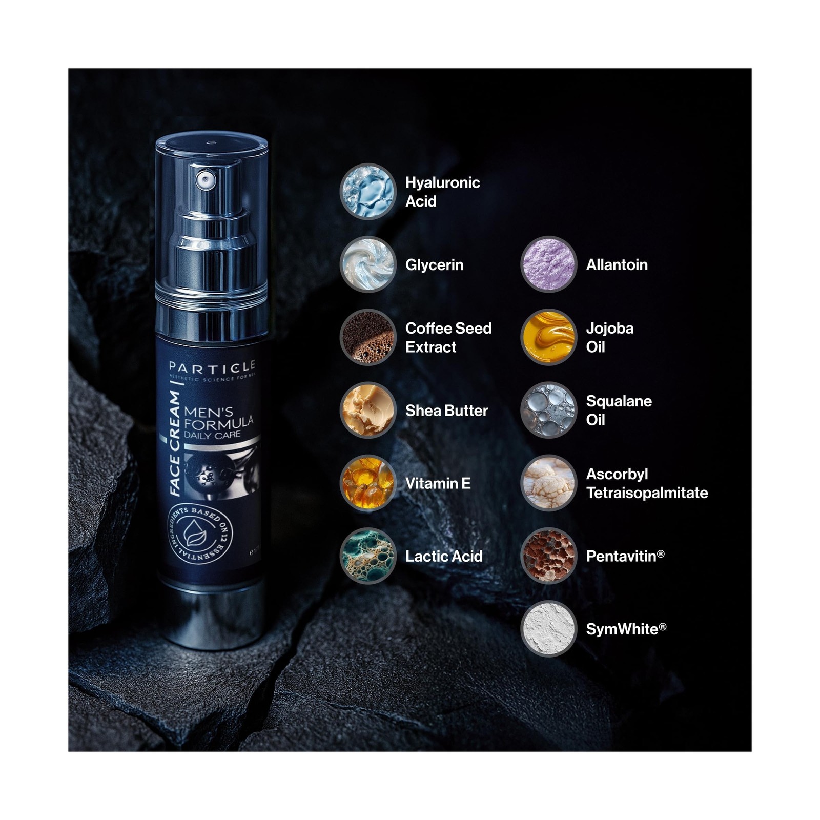 Particle Men’s Face Cream – Hydrating Moisturizer w/ Vit C, Hyaluronic Acid