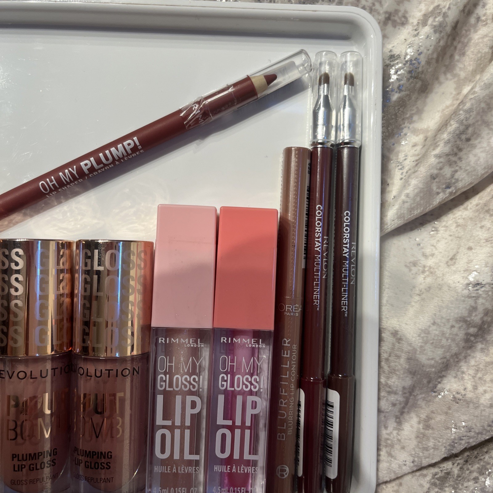 15PC Lip Gloss Oil Liner Makeup Bundle L’Oréal Revlon Rimmel New Beauty Set