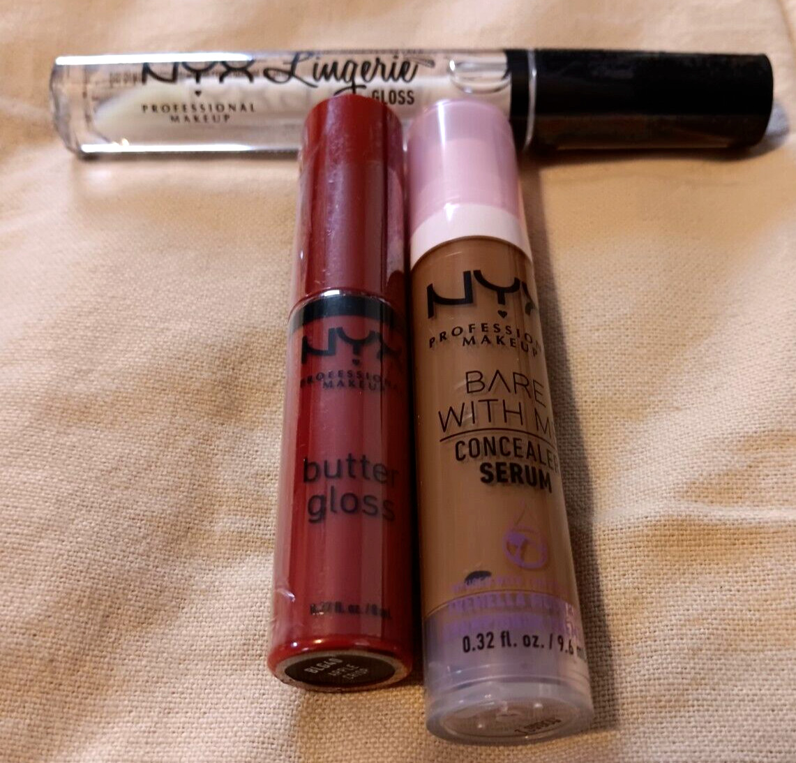 NYX Professional Makeup Lot Deep Golden Concealer Red Butter Gloss Clear Gloss