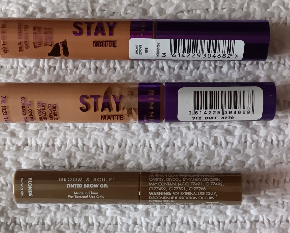Wet n Wild Black Mascara Rimmel Concealer Groom & Sculpt Blonde Brow Gel Lot