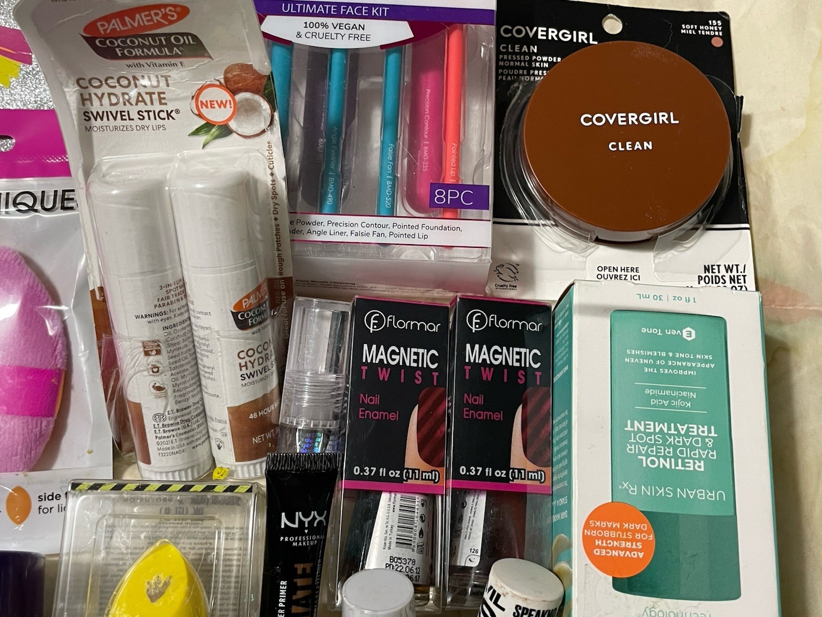 24 Piece Mixed Makeup Lot Revlon L’Oréal NYX Flormar Covergirl Shine Jam Urban L