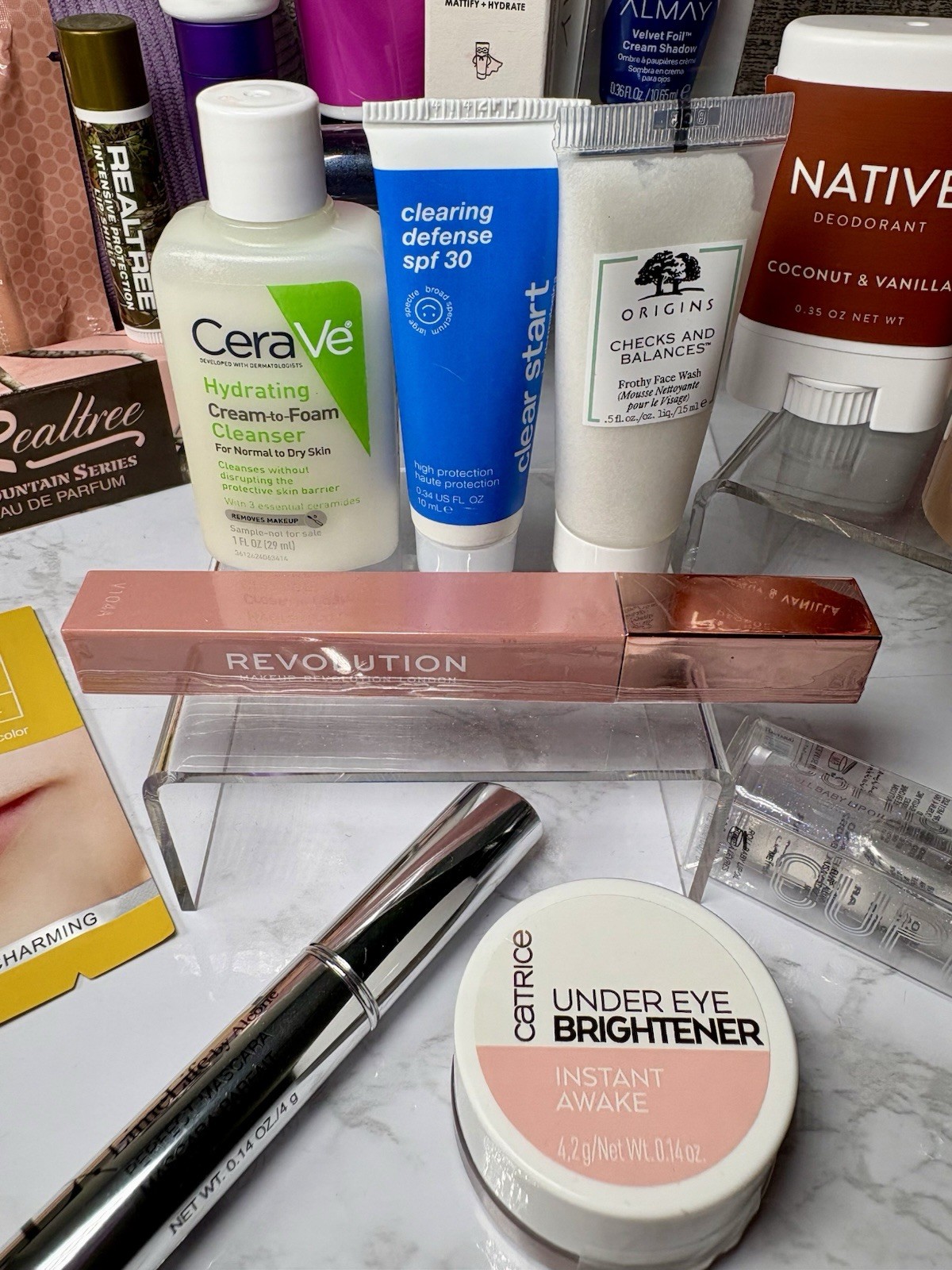 Assorted Travel/ Full Size Makeup & Skincare Lot: CeraVe, Sephora, Almay, Origin