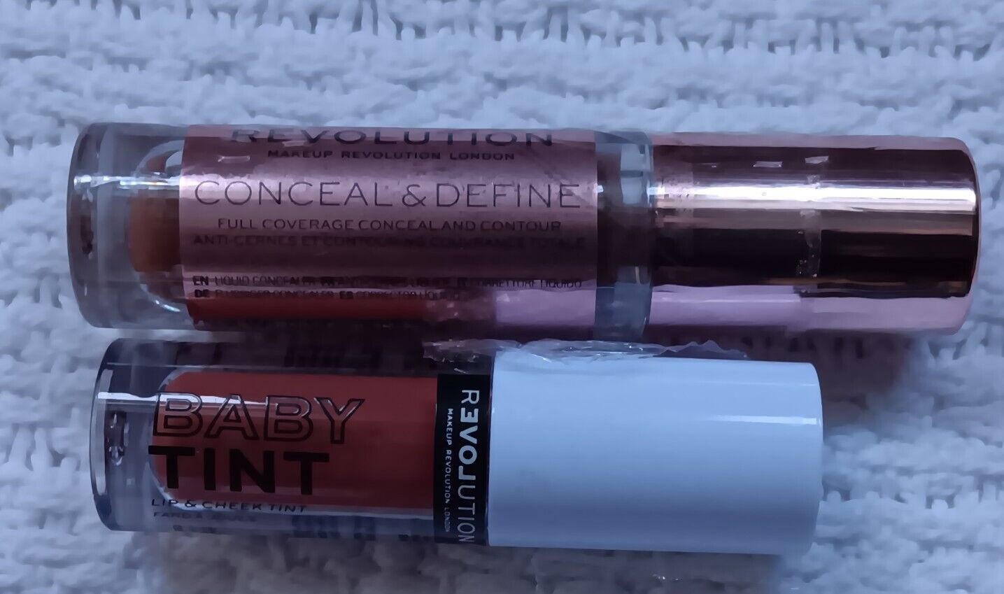 Revolution Baby Lip Cheek Tint Blush & Full Coverage Conceal Define Contour Lot