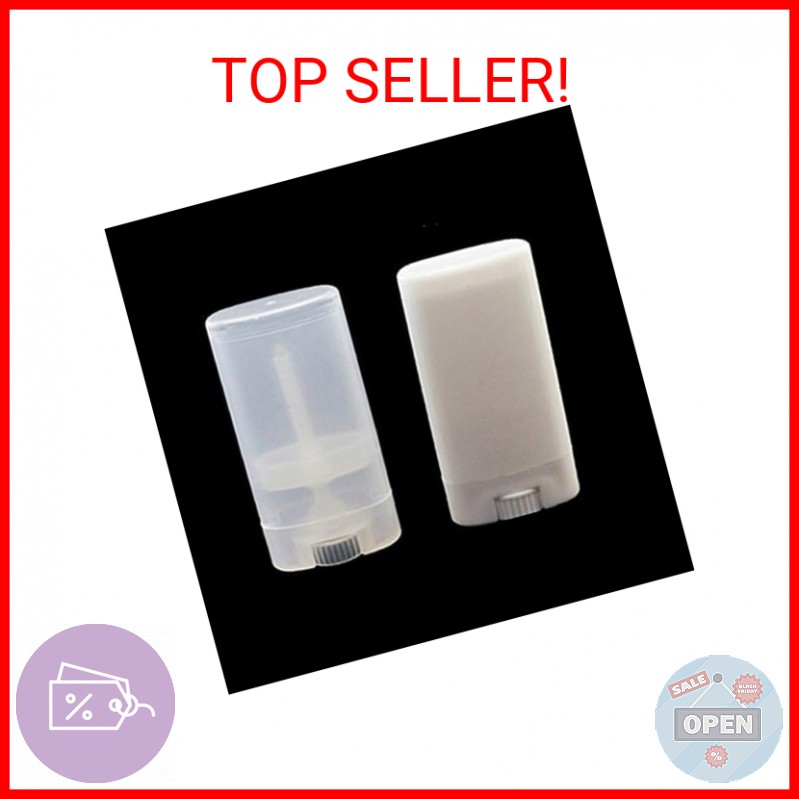 TOPWEL 10pcs 15ml Deodorant Containers Transparent Clear Empty Plastic Oval Lip