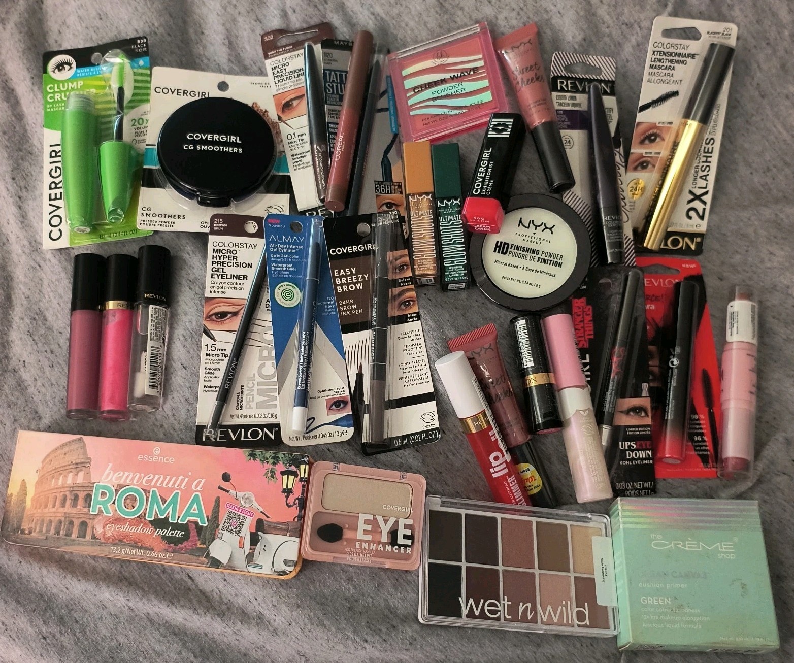 Drugstore Cosmetics Makeup Lot Of 30 Maybelline Revlon Covergirl Almay Etc
