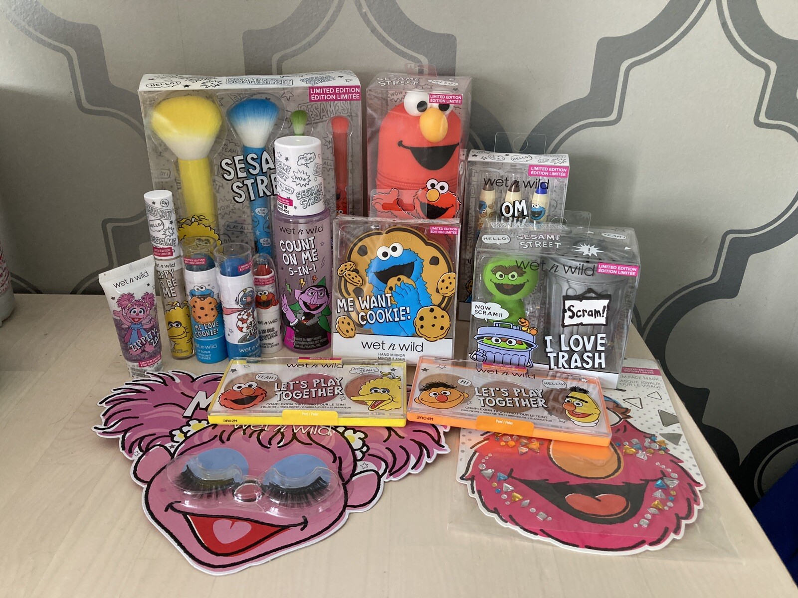 Seasame Street Cosmetic Lot by Wet n Wild. Lot of 15 assorted new makeup items.