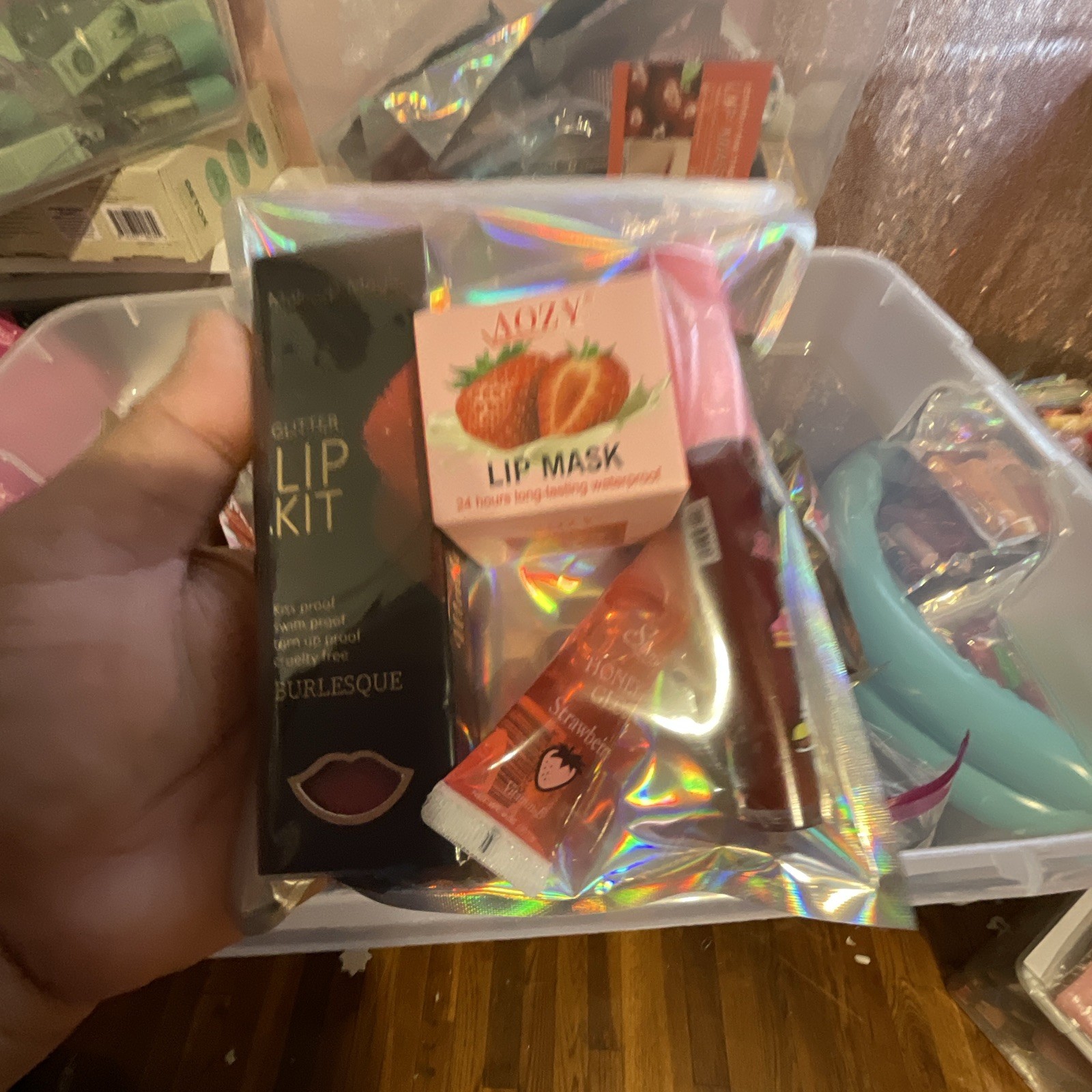 Assorted Full Size Makeup Lot AOZY Lip Mask + Makeup Magic Glitter Kit