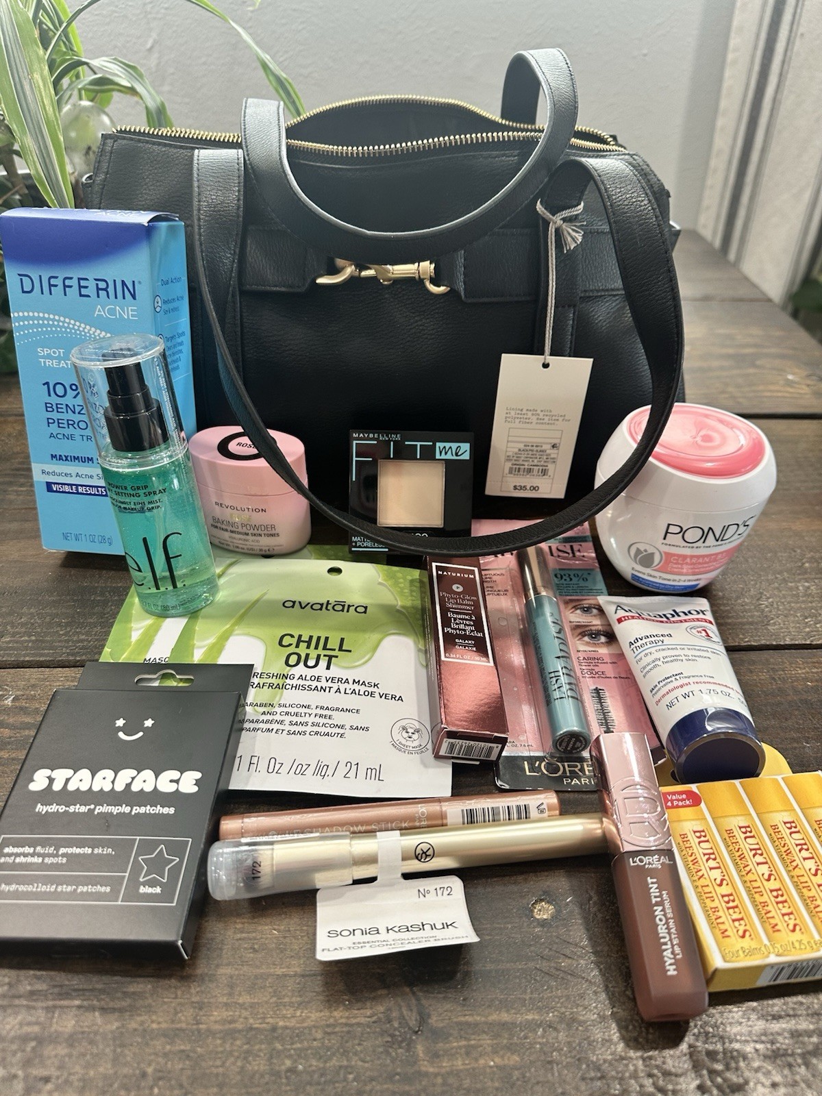 NEW 16-Piece Beauty Bundle with Black a new day Purse-Over $100+ MSRP