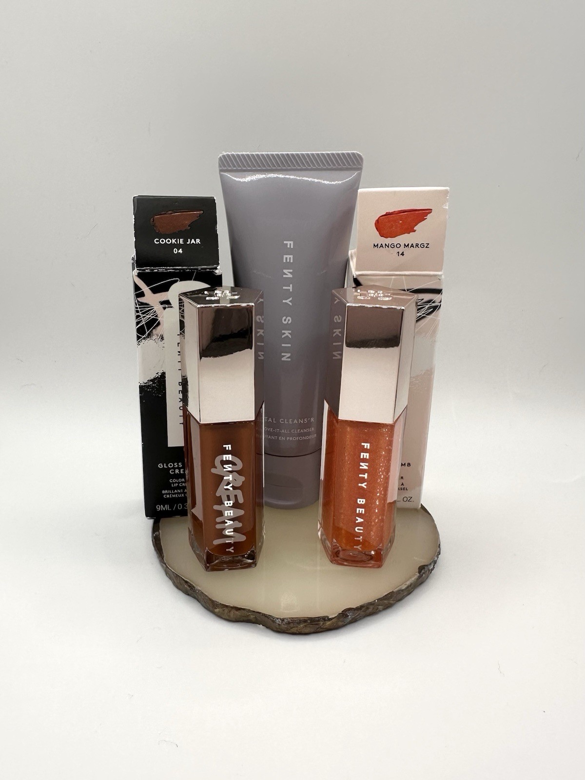 3pc Fenty Beauty Bundle (2) Gloss Bombs & Fenty Skin Total Cleans’r New/Sealed