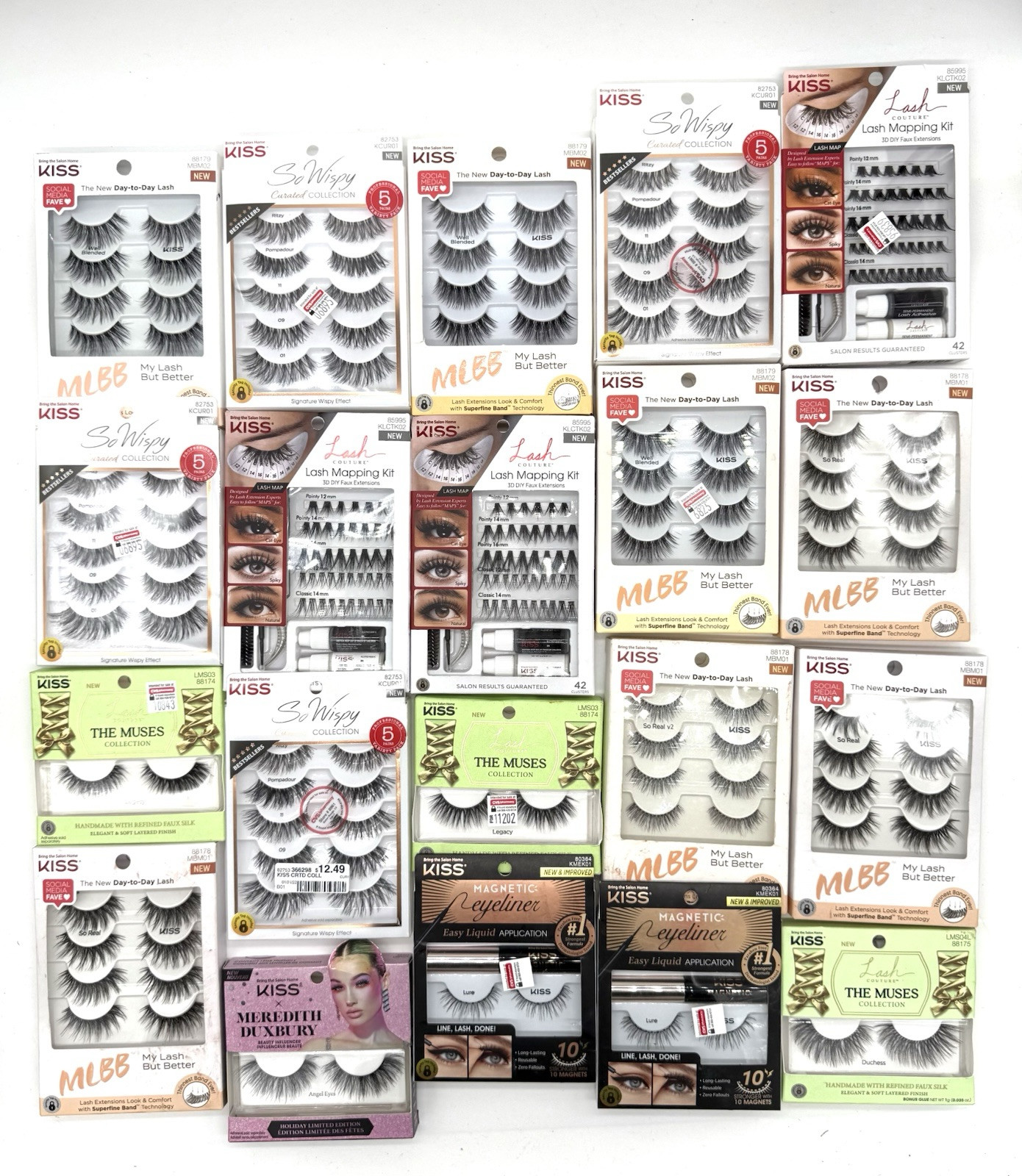 Mixed MAKEUP BEAUTY Bundle Only Eyelashes Lot of 20 PCS *KISS