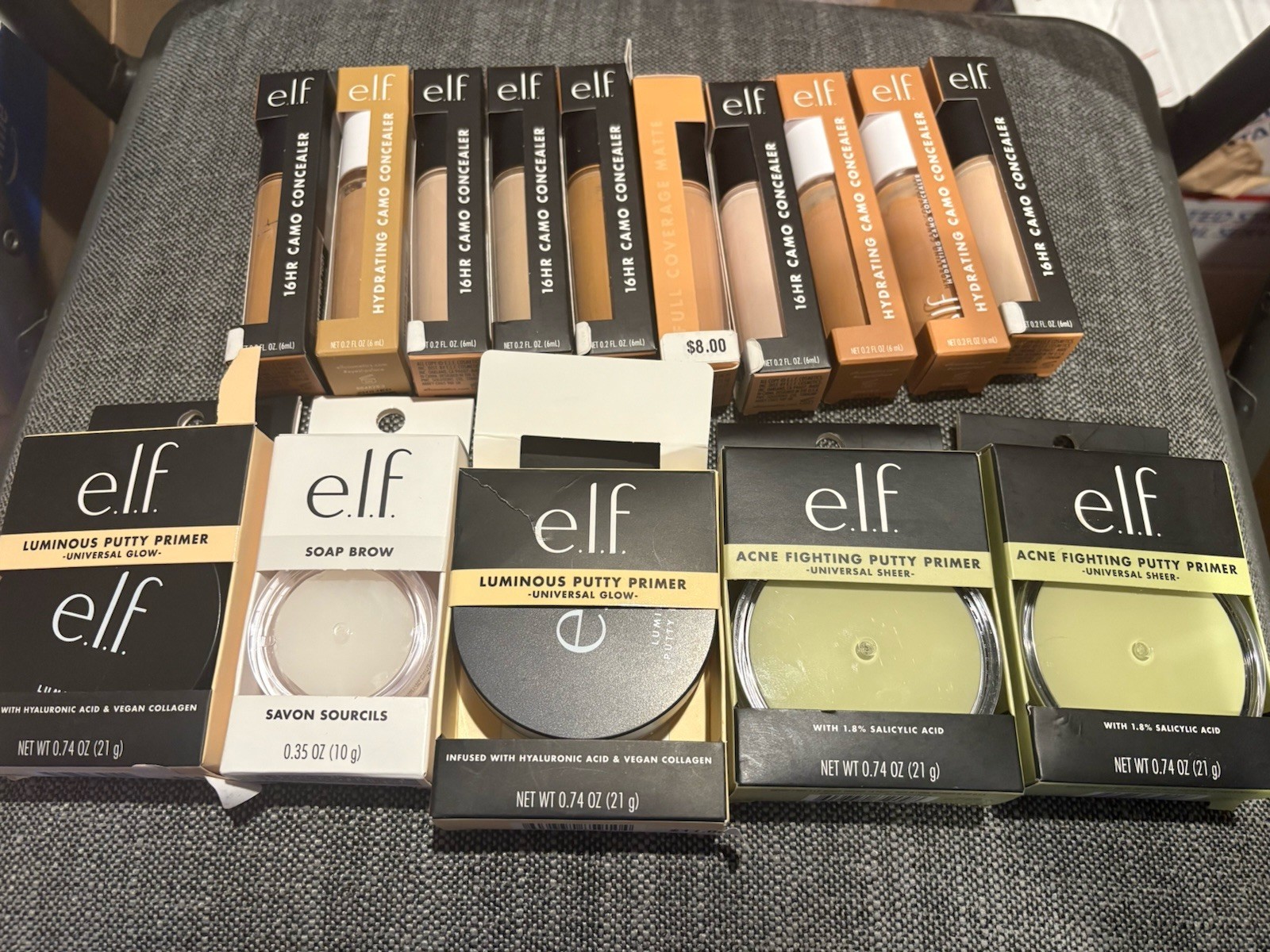 ELF Makeup Lot Full Size Concealers, Putty Primers, Soap Brow