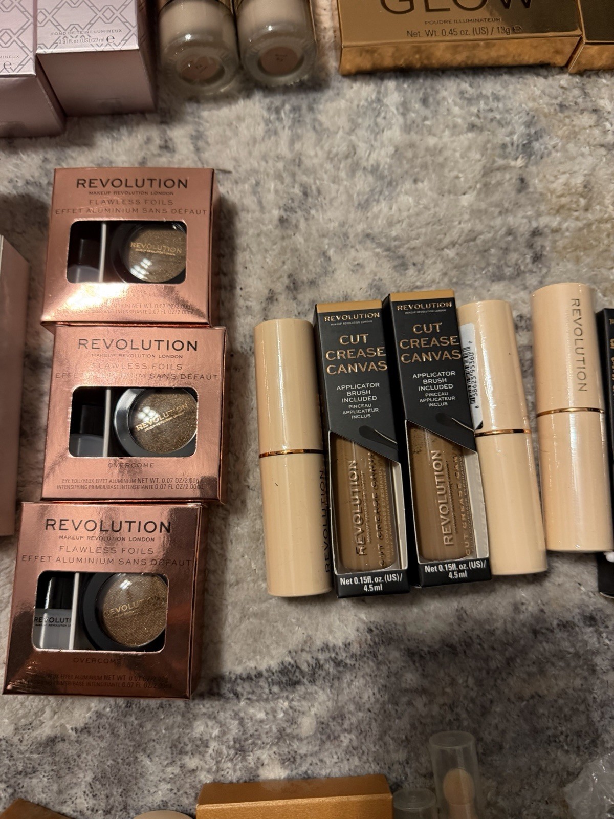 NEW Lot Of 75 Piece Revolution Makeup Bundle Powder Lip Shadow Palette Primer +