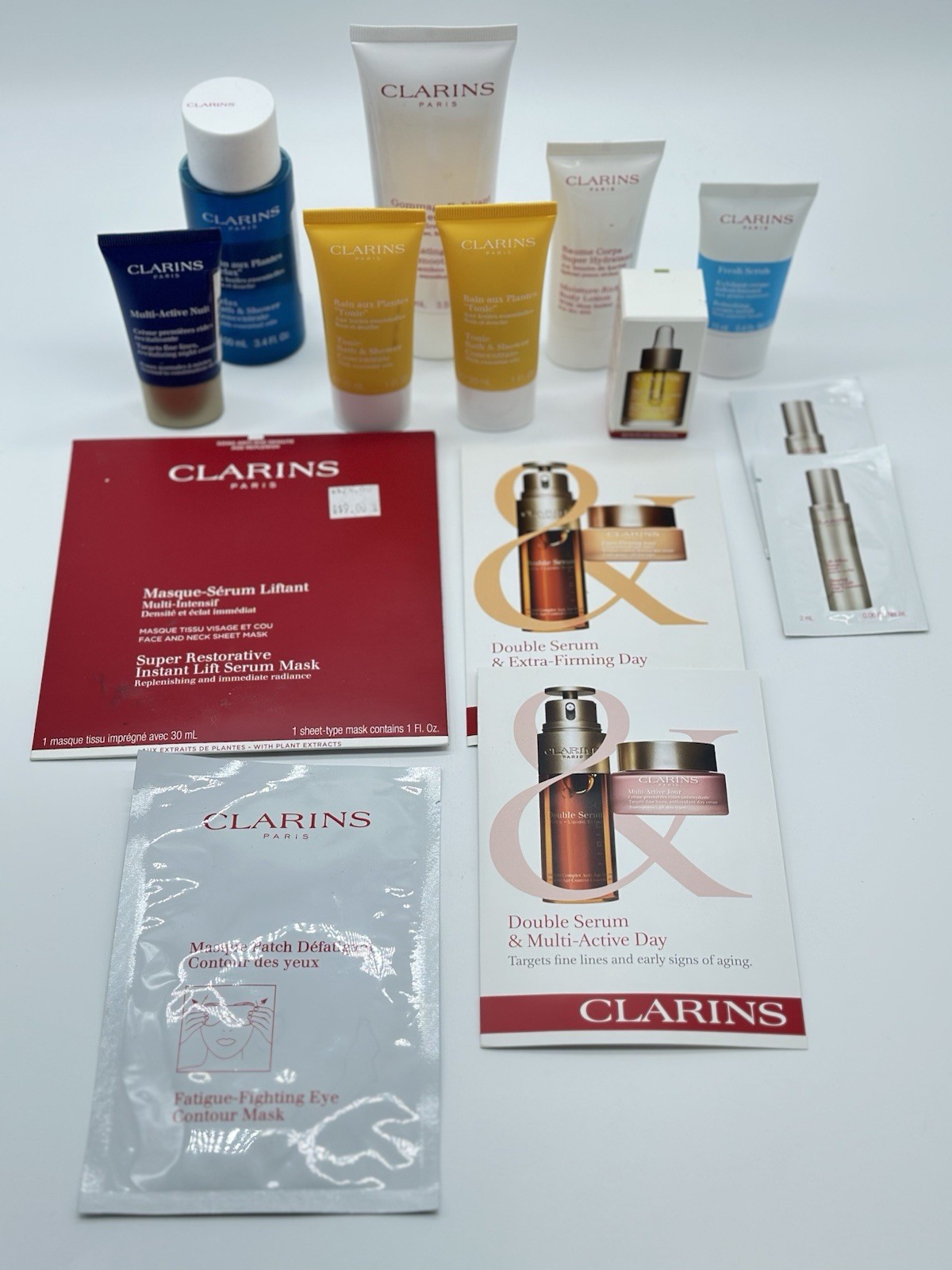 Lot of 16 – Clarins Skincare Beauty Products Travel-Friendly Luxurious – NWOB