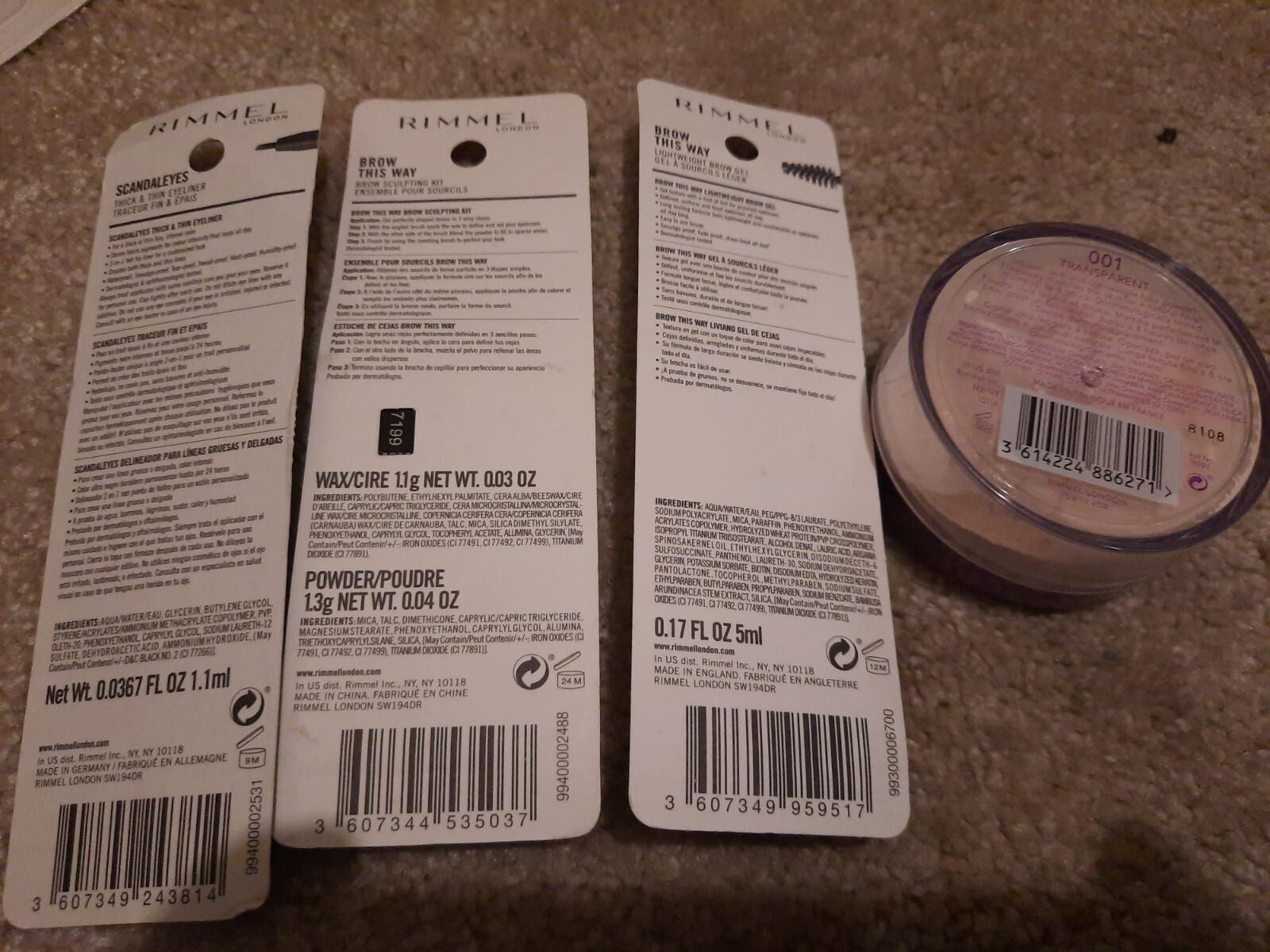Rimmel 4 Piece Assorted Makeup