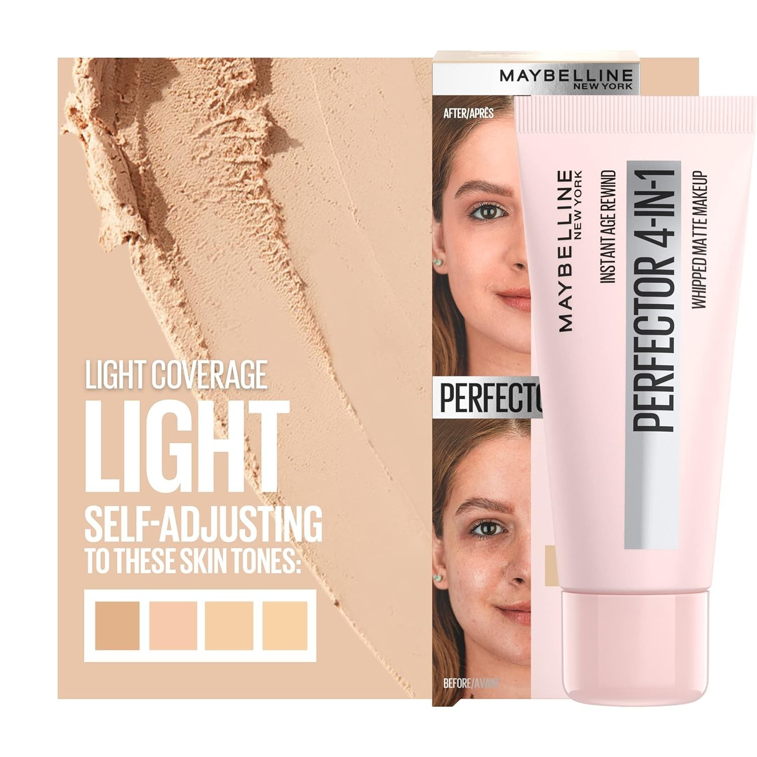Instant Age Rewind 4-in-1 Matte Makeup, 01 Light – Flawless Skin in One Step