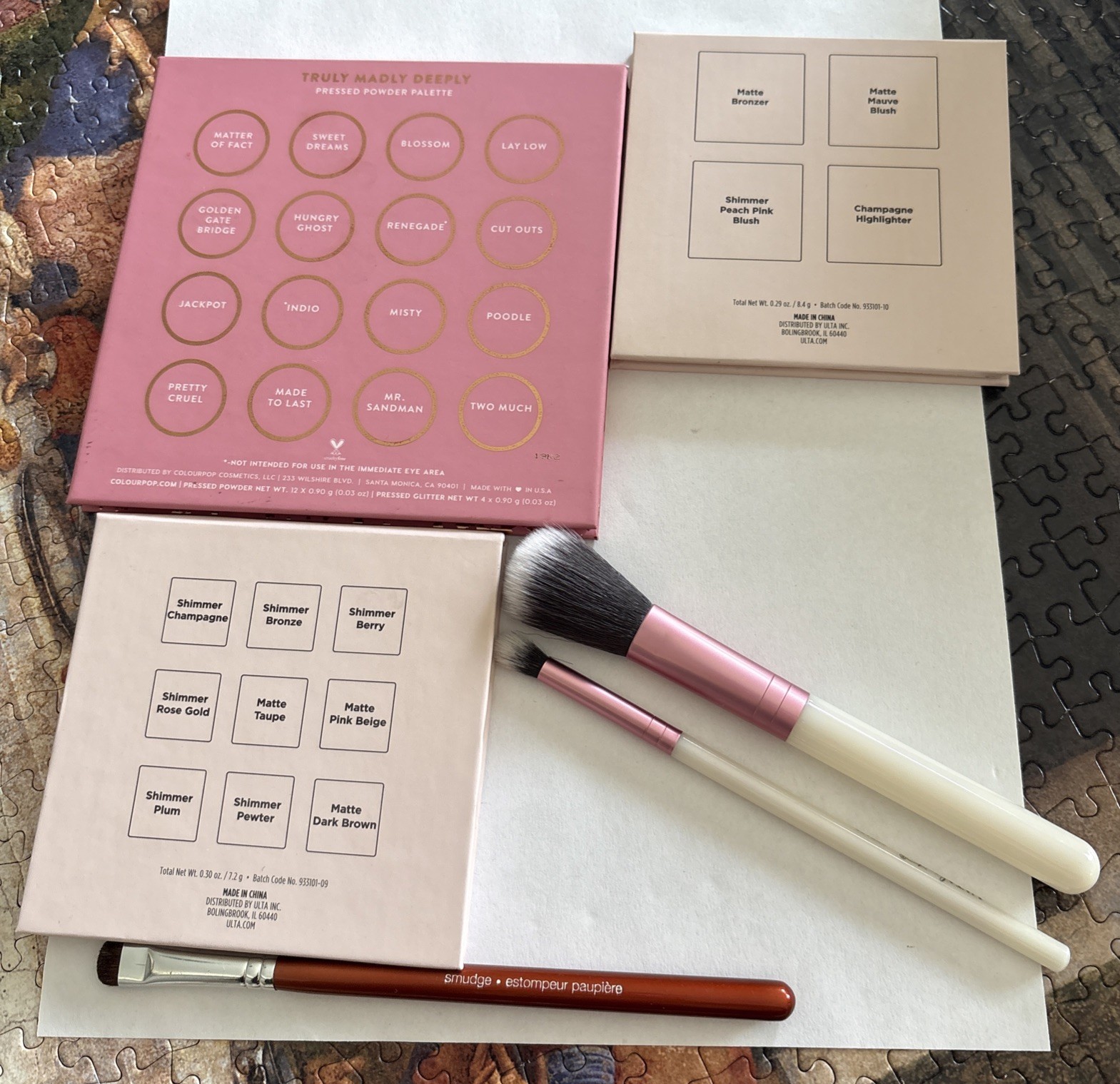 Sephora Vintage Brush, coLoRPoP Palette Makeup Eyeshadows+Ulta Lot